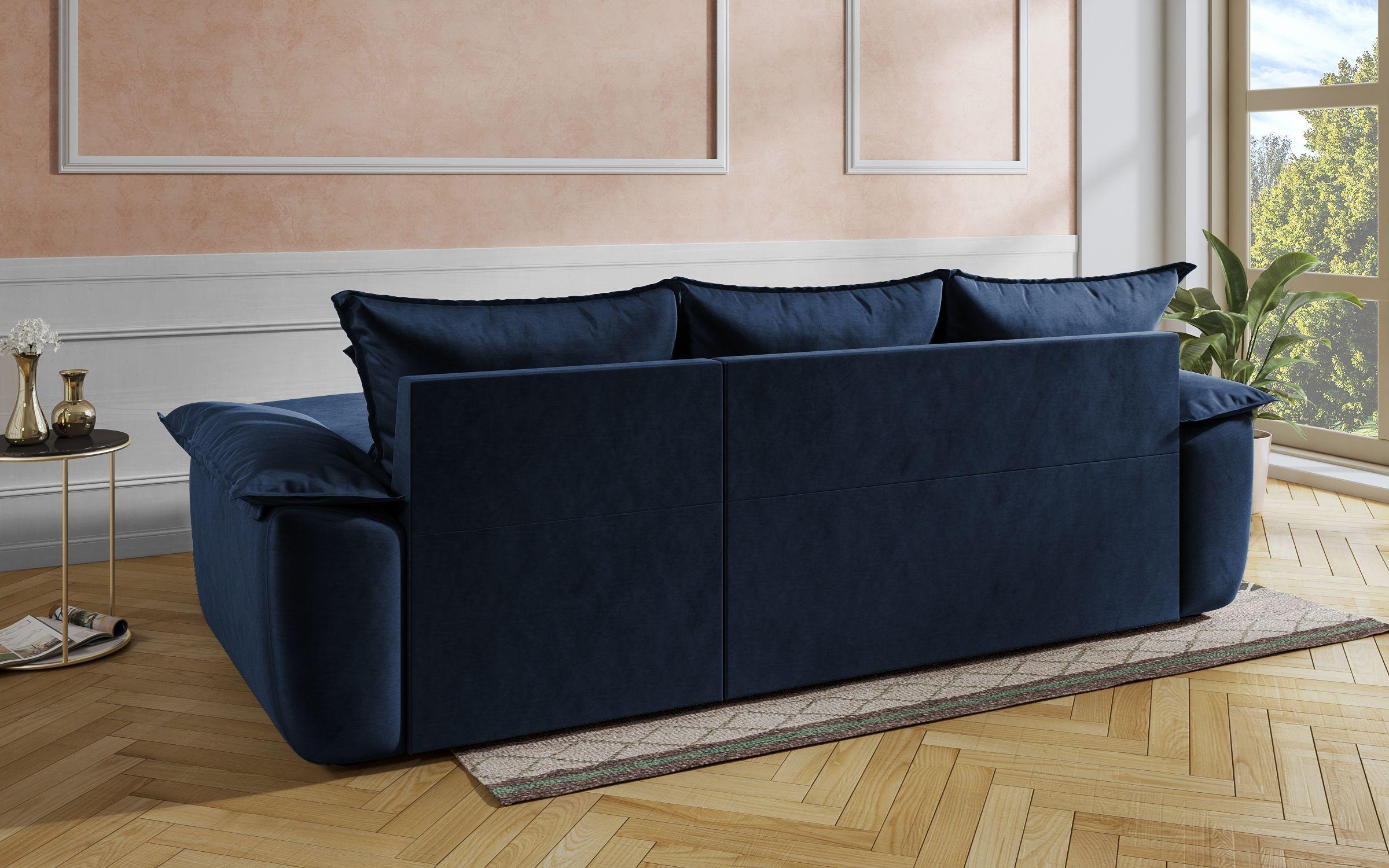 Γωνιακός καναπές - κρεβάτι Elzas, μπλε  7