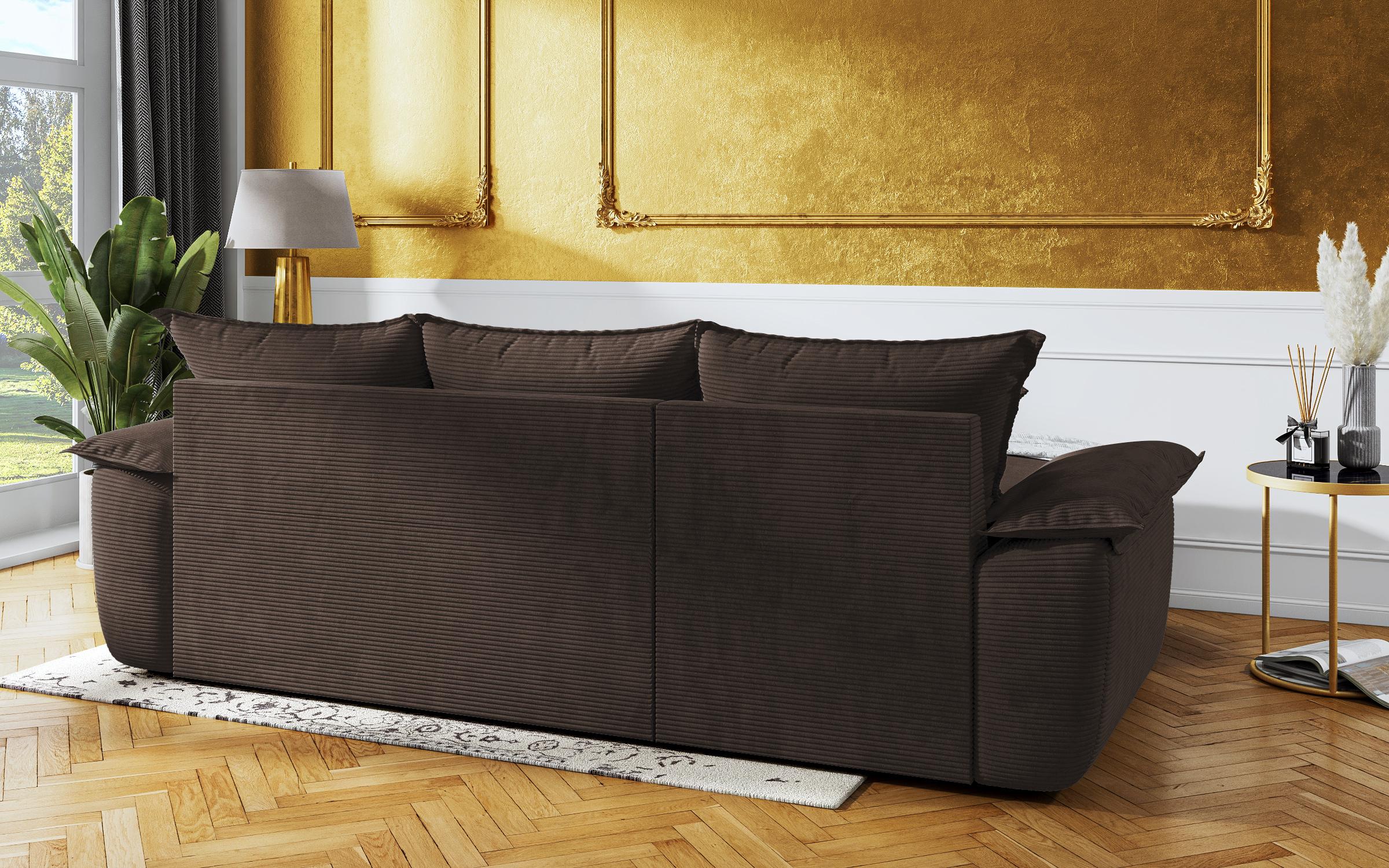 Γωνιακός καναπές - κρεβάτι Elzas, καφέ  7