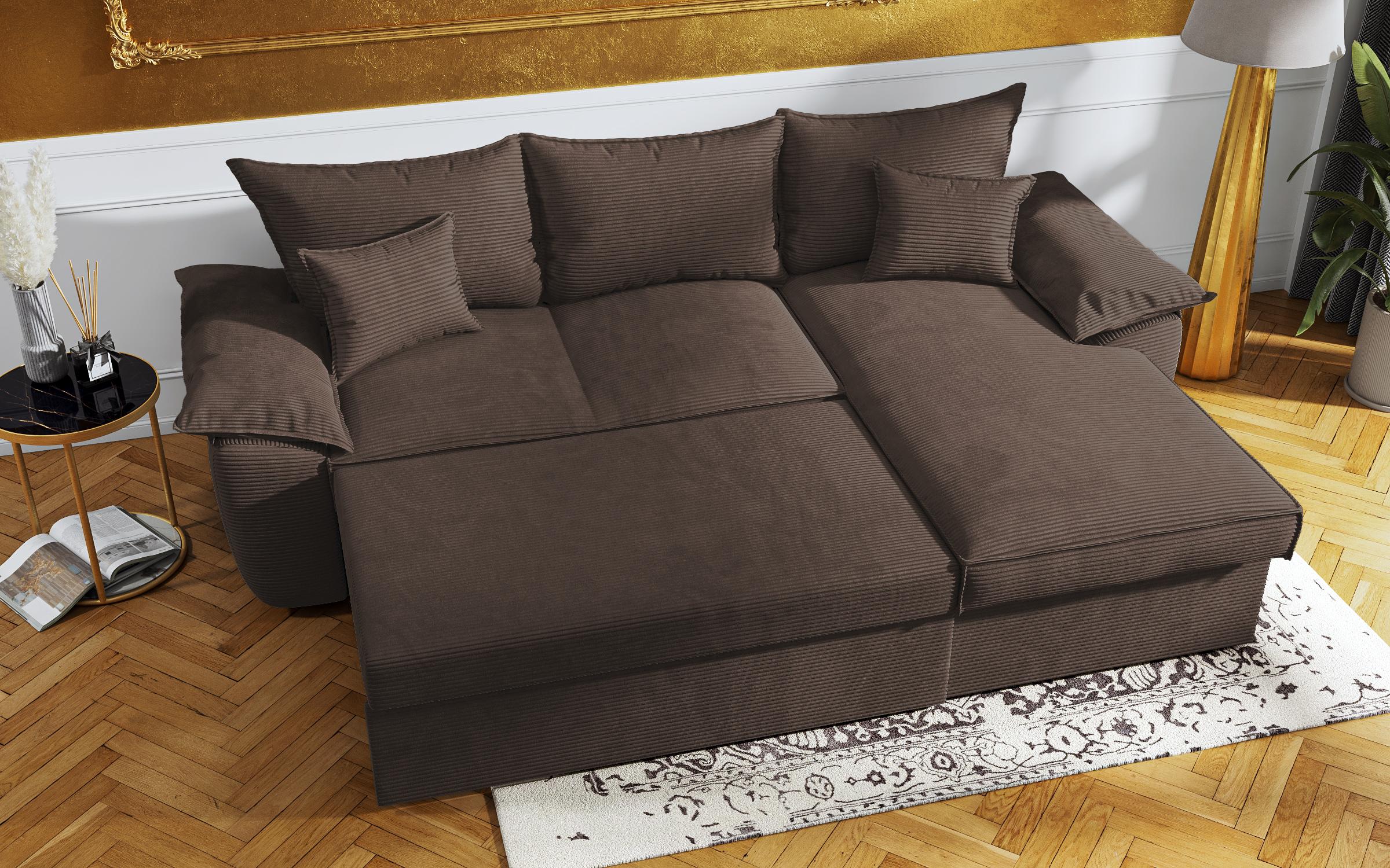 Γωνιακός καναπές - κρεβάτι Elzas, καφέ  7