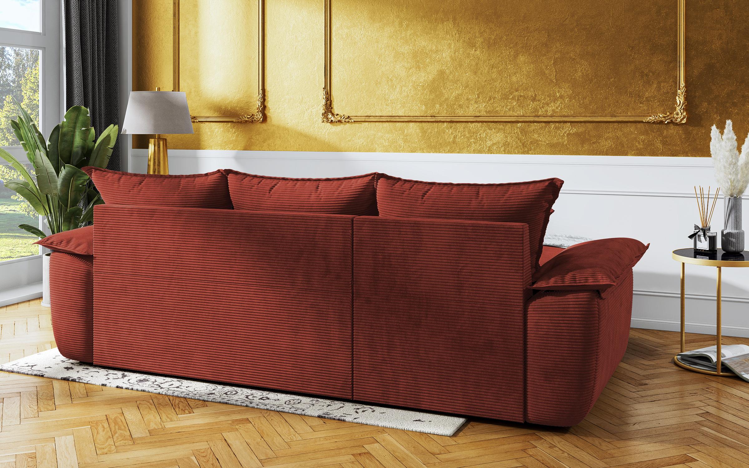 Γωνιακός καναπές - κρεβάτι Elzas, πορτοκαλί  7