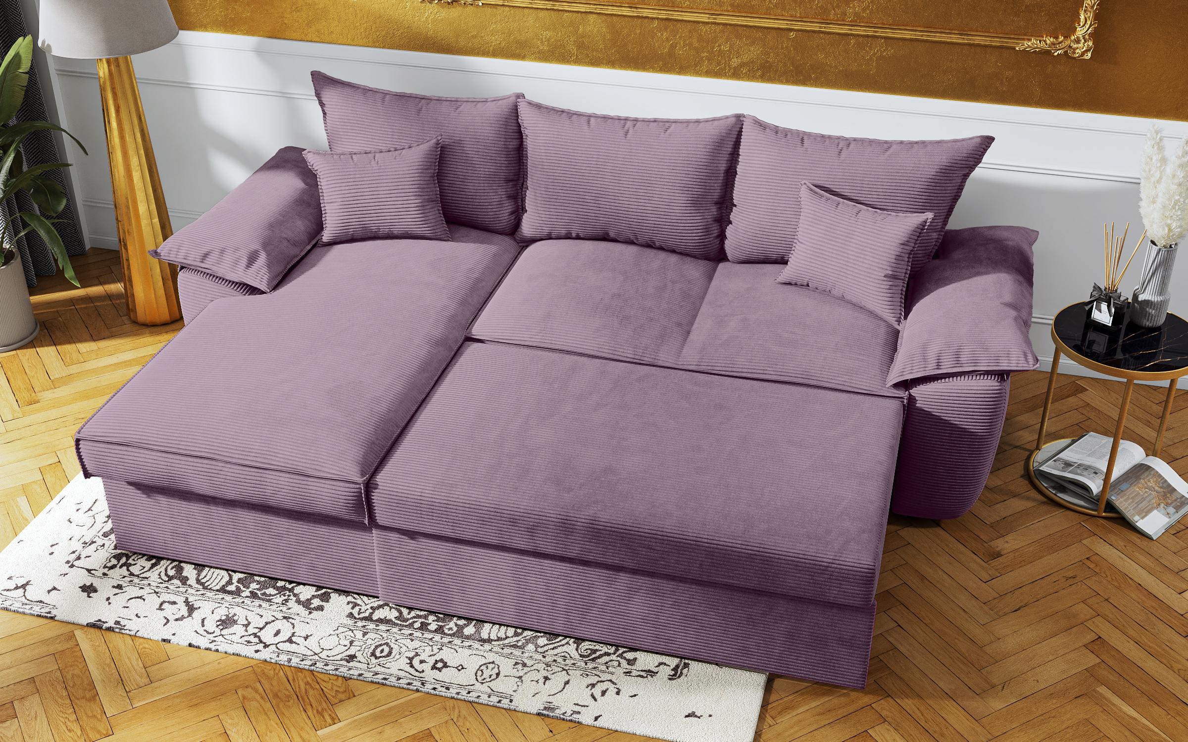 Γωνιακός καναπές - κρεβάτι Elzas, λεβάντα  8