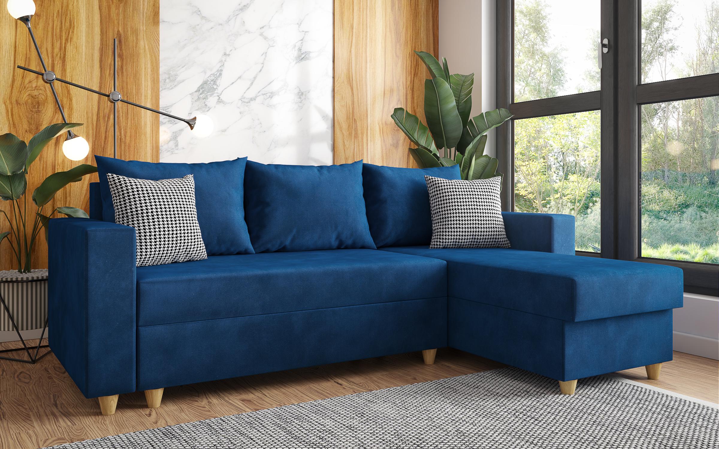 Γωνιακός καναπές Fabiola, μπλε  2