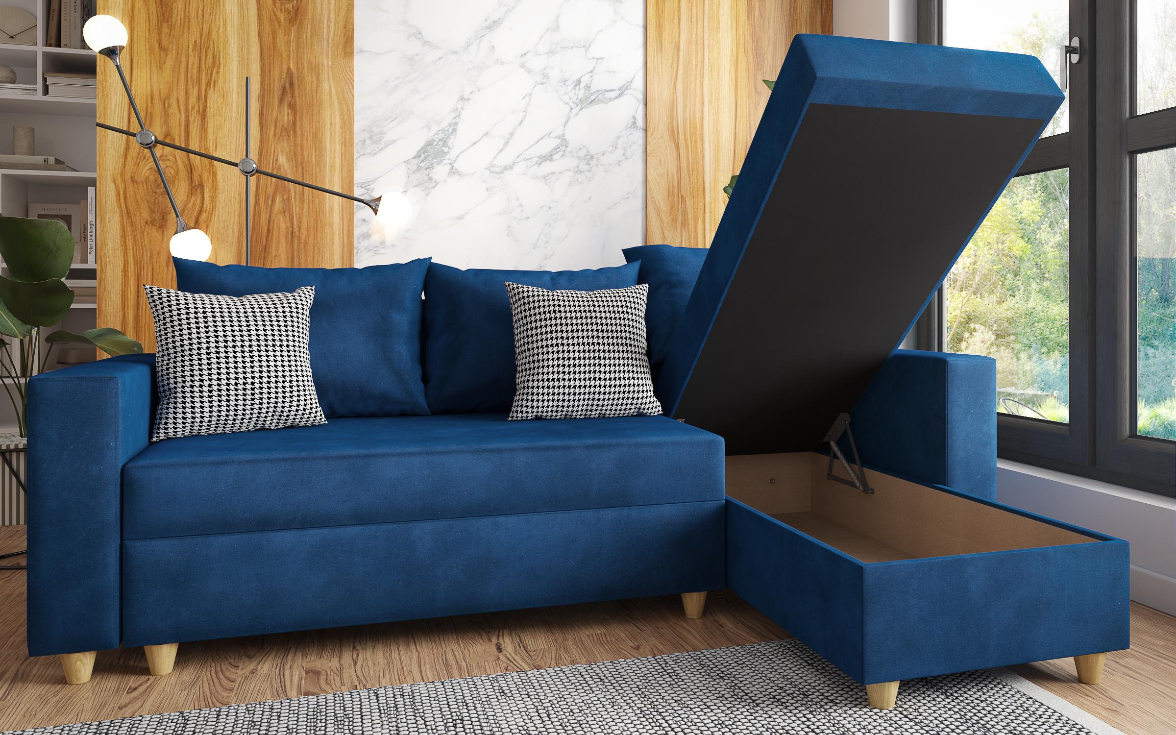 Γωνιακός καναπές Fabiola, μπλε  3