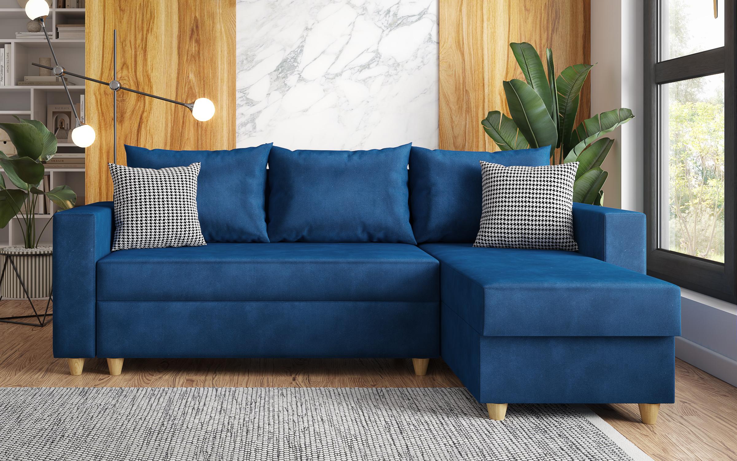 Γωνιακός καναπές Fabiola, μπλε  1