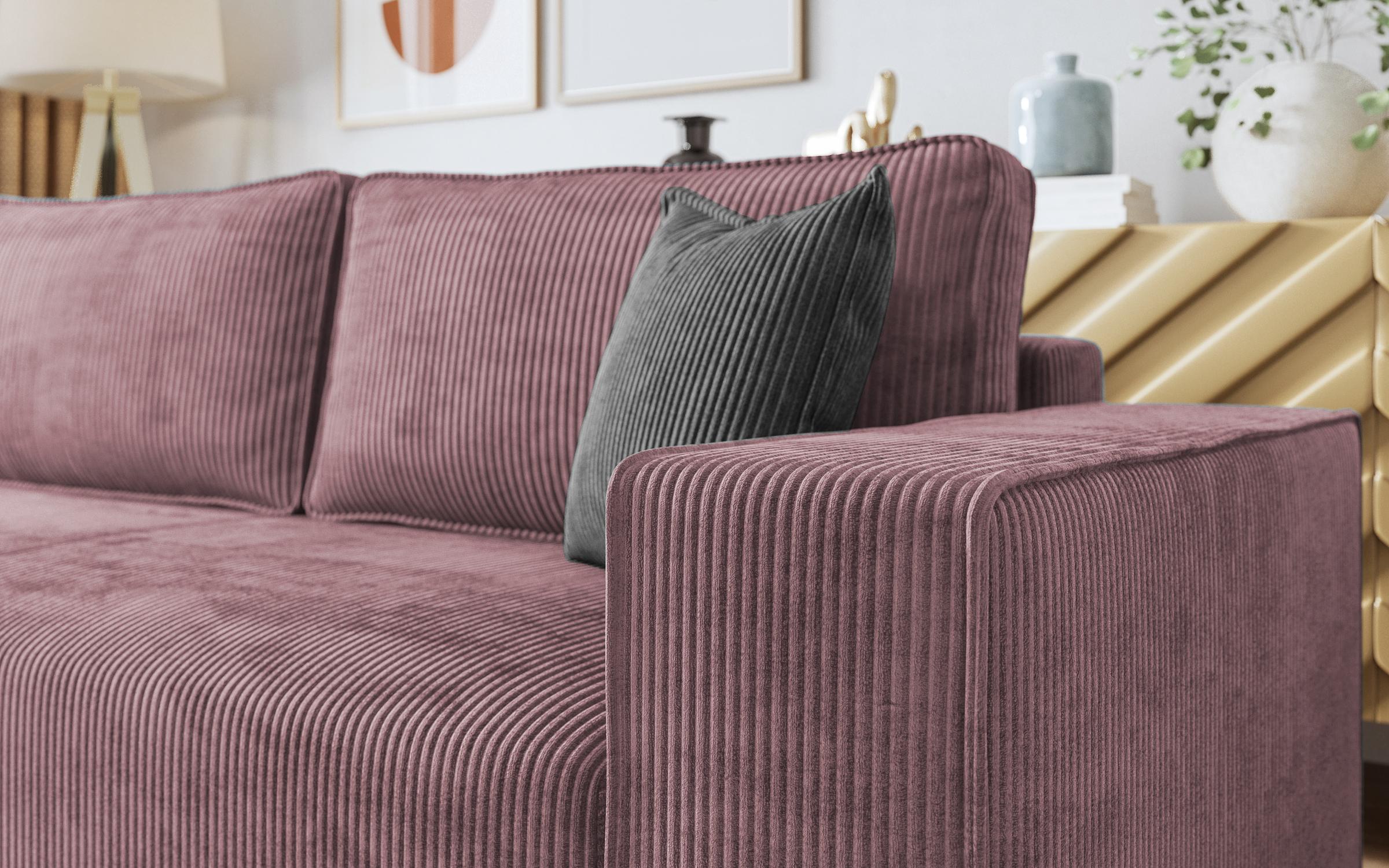 Γωνιακός καναπές Felion, ροζ + γκρι  5