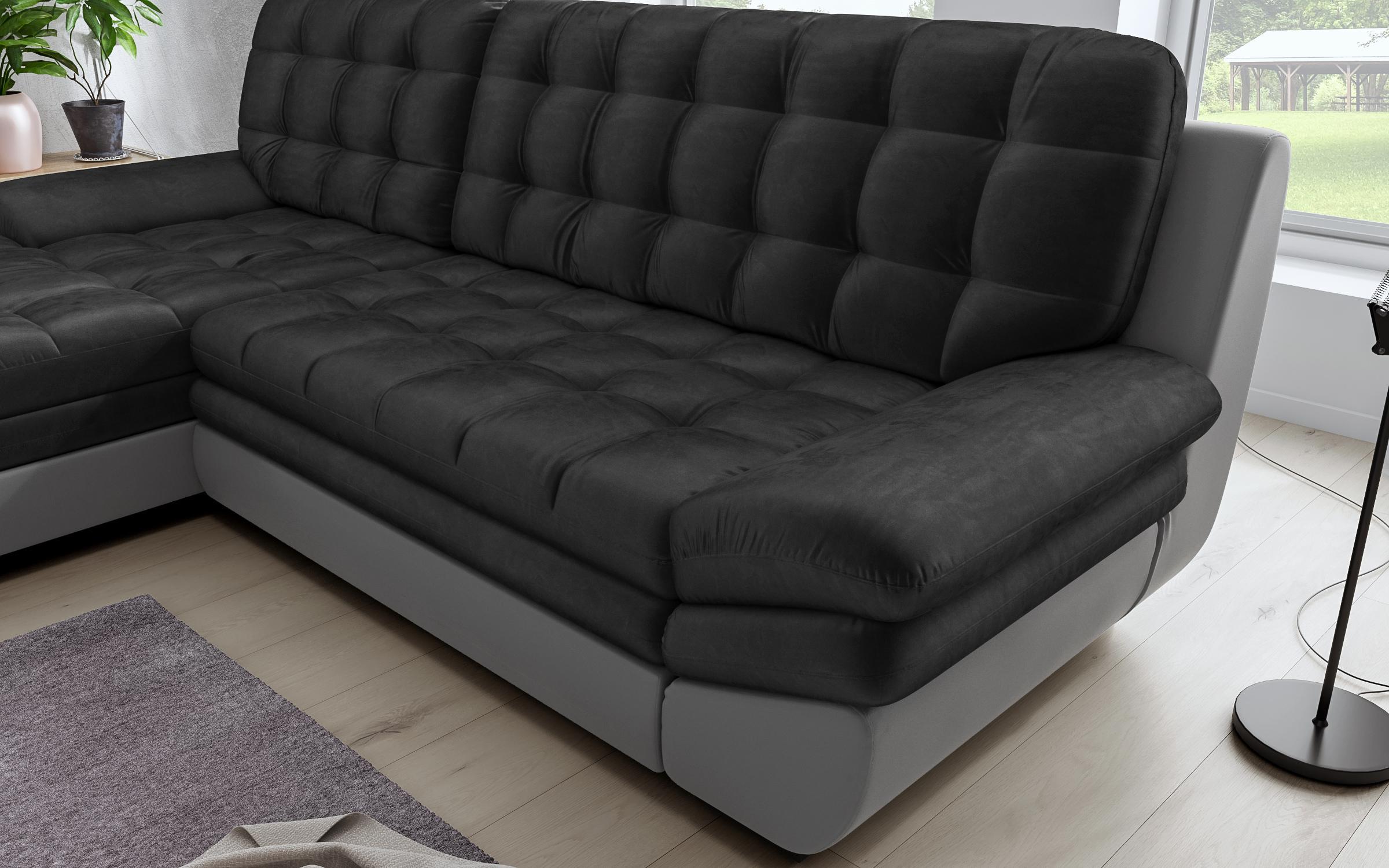 Γωνιακός καναπές Hazart, σκούρο γκρι + ανοιχτό γκρι δέρμα  5
