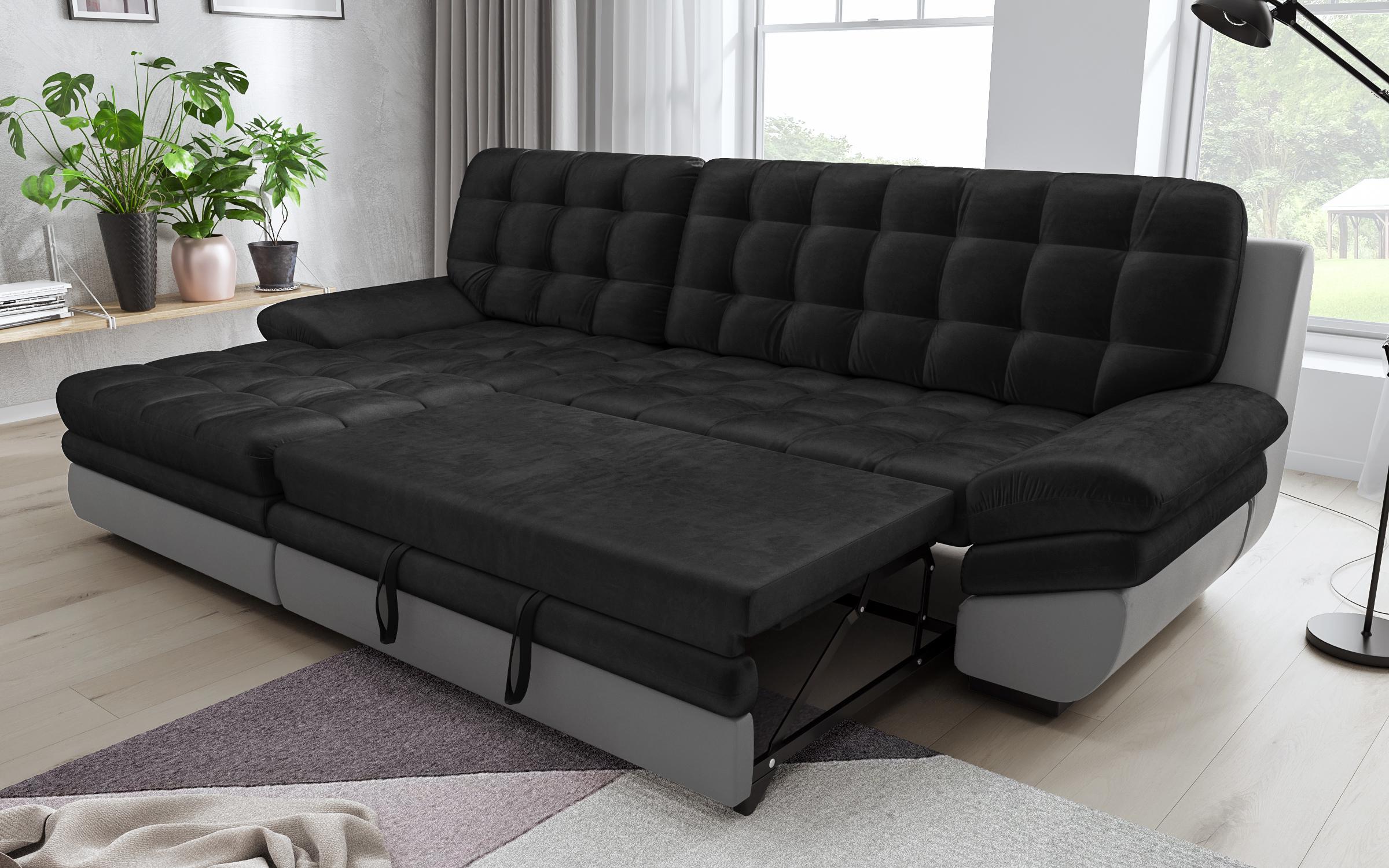 Γωνιακός καναπές Hazart, σκούρο γκρι + ανοιχτό γκρι δέρμα  8