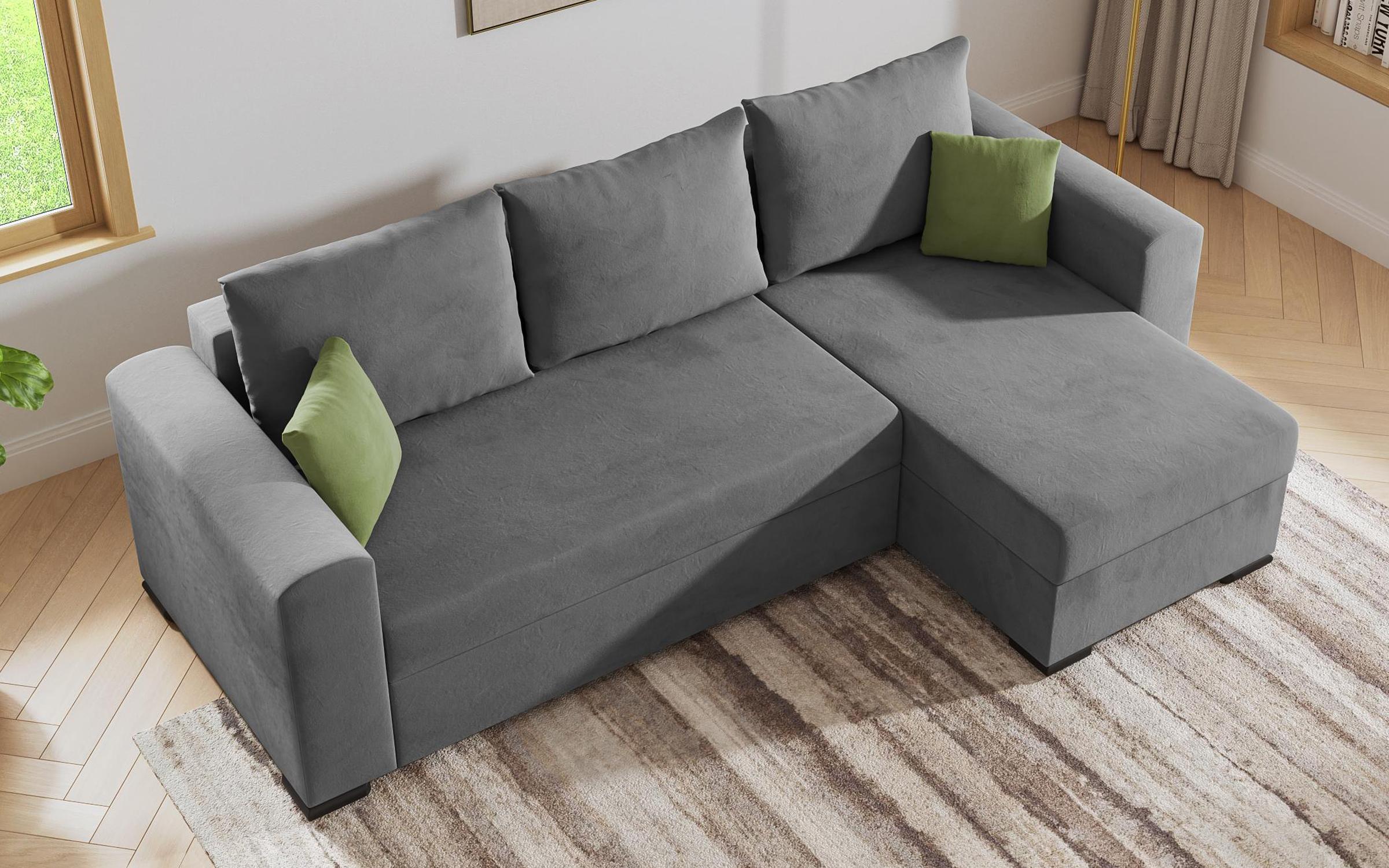 Γωνιακός καναπές Karino, γκρι + πράσινο  4