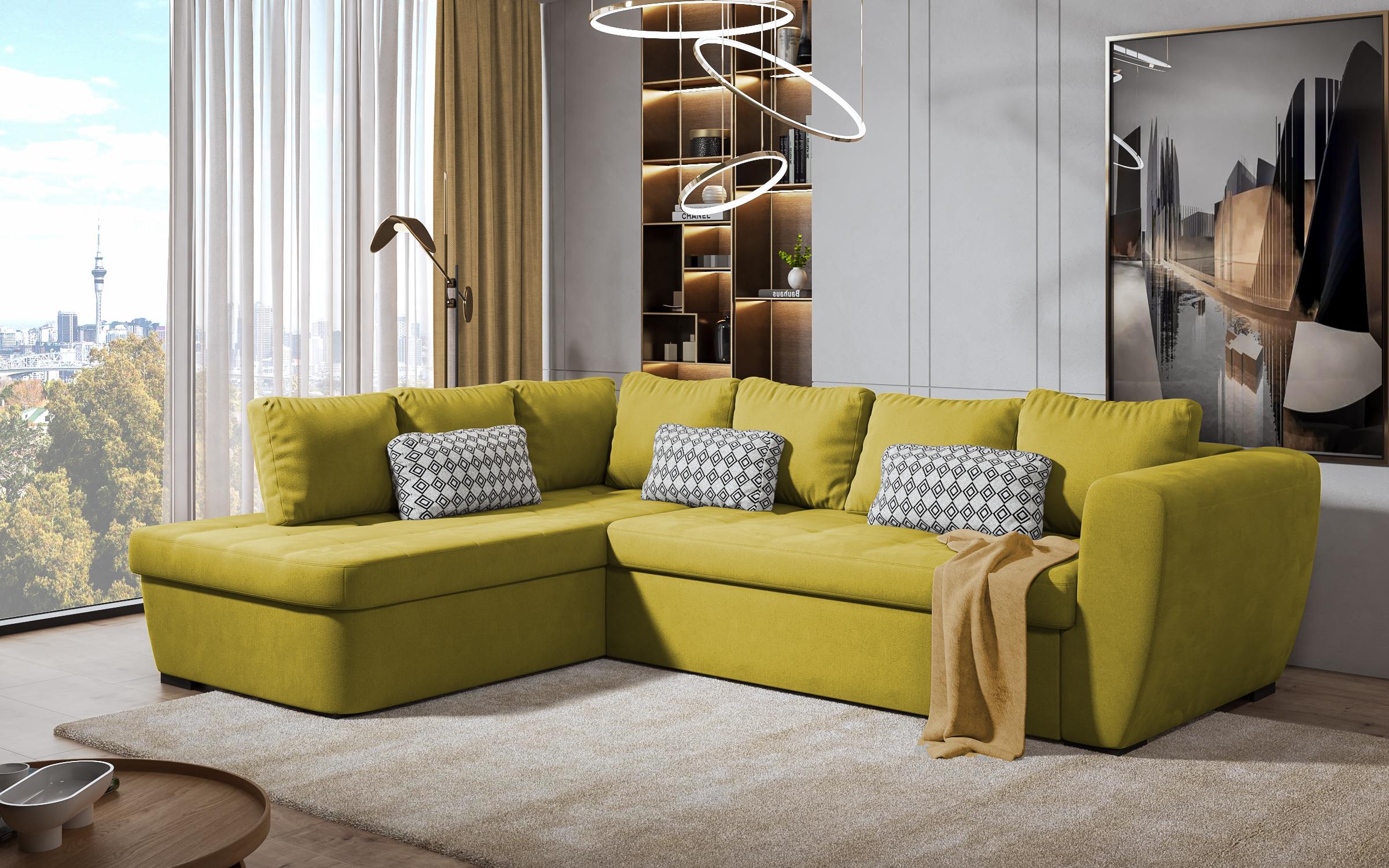 Γωνιακός καναπές  Las Vegas Premium, κίτρινο  3