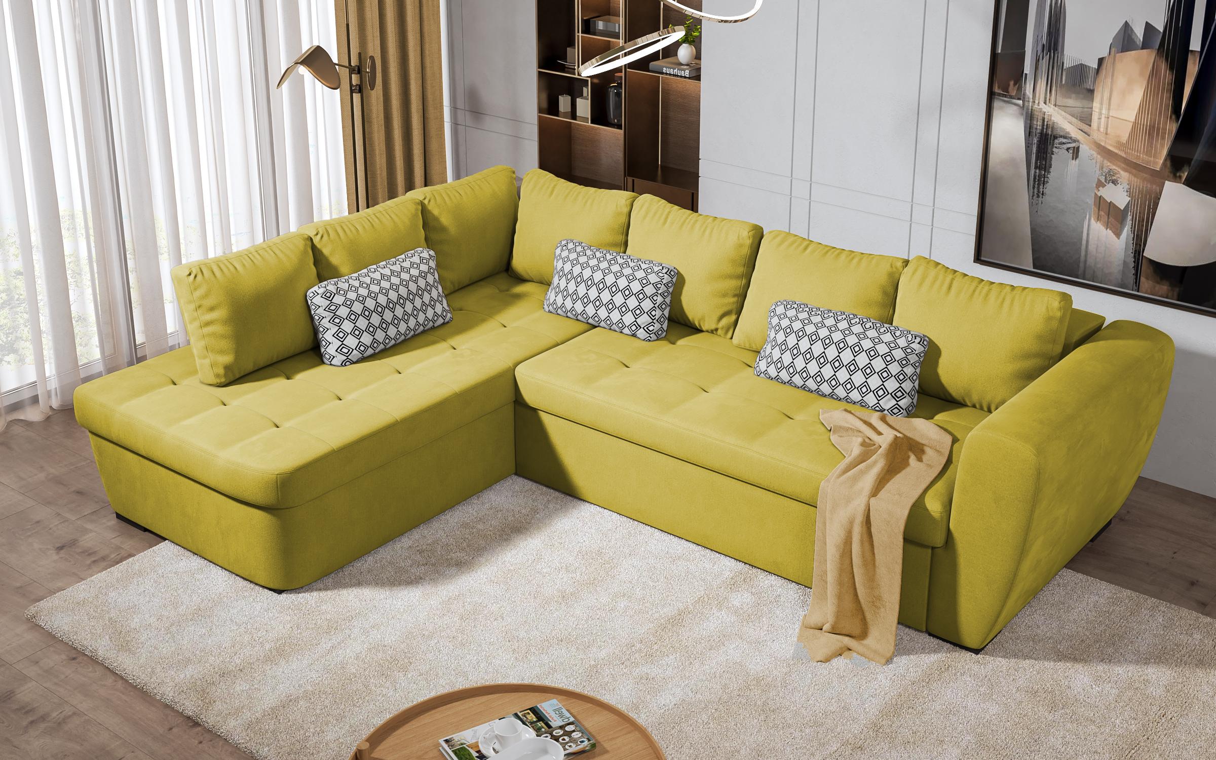 Γωνιακός καναπές  Las Vegas Premium, κίτρινο  6