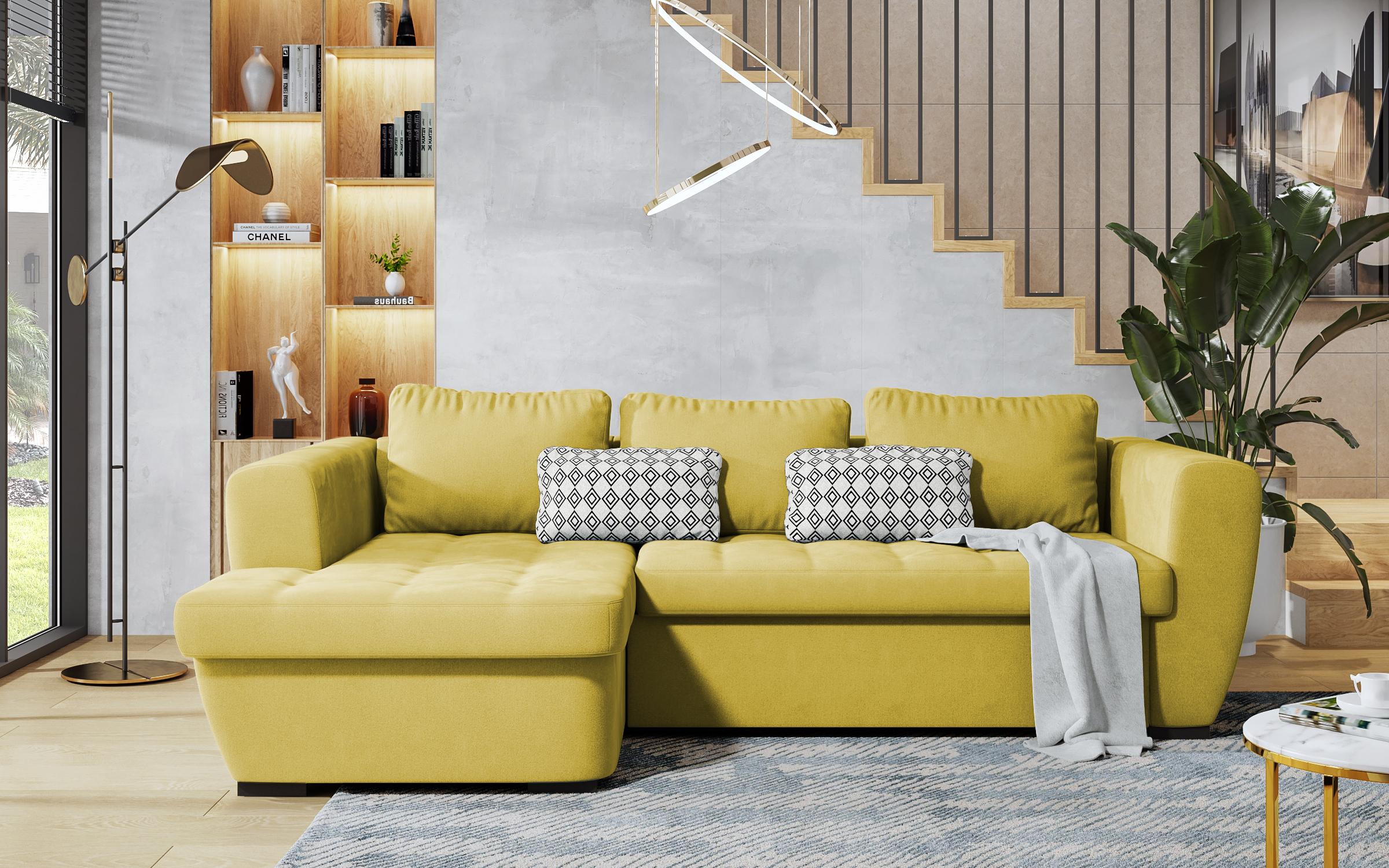 Γωνιακός καναπές Las Vegas S Premium, κίτρινο  1