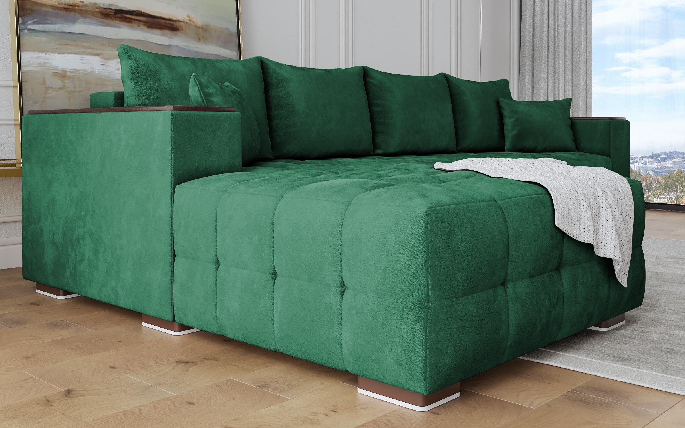 Γωνιακός καναπές με ραφιέρα Melvin Spring, πράσινο  4