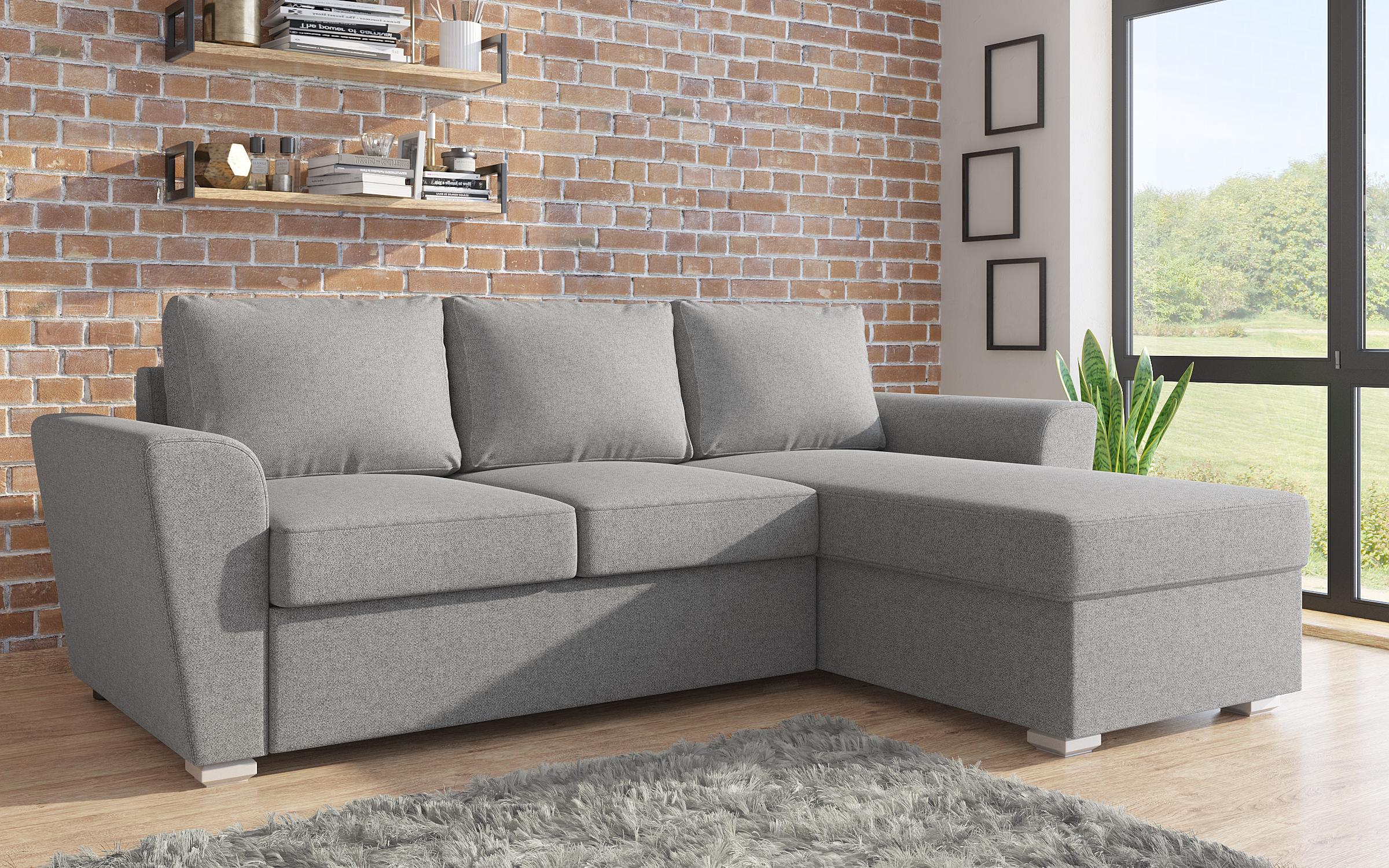 Γωνιακός καναπές - κρεβάτι Michelangelo, γκρι  3
