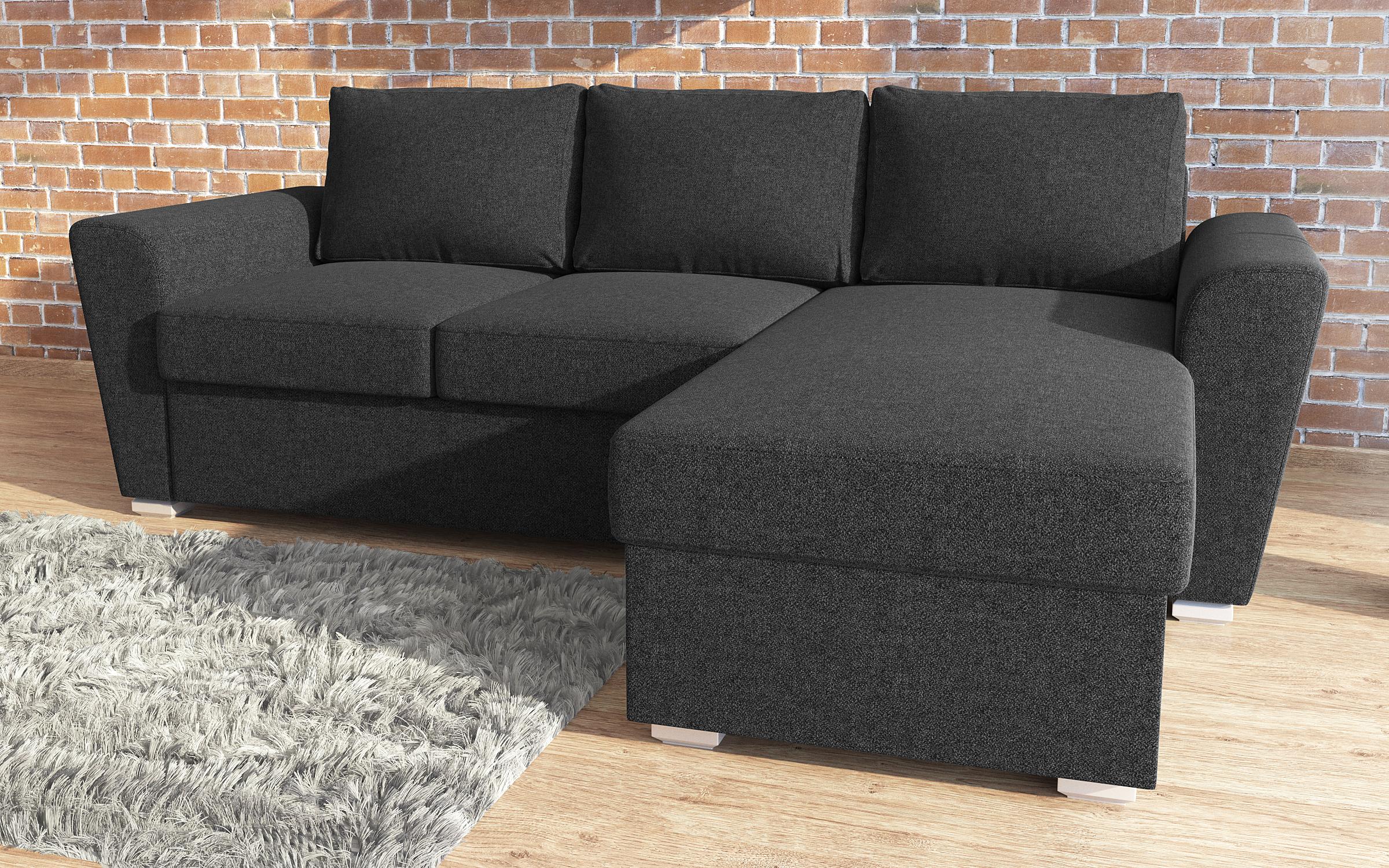 Γωνιακός καναπές - κρεβάτι , Michelangelo, σκούρο γκρι  4