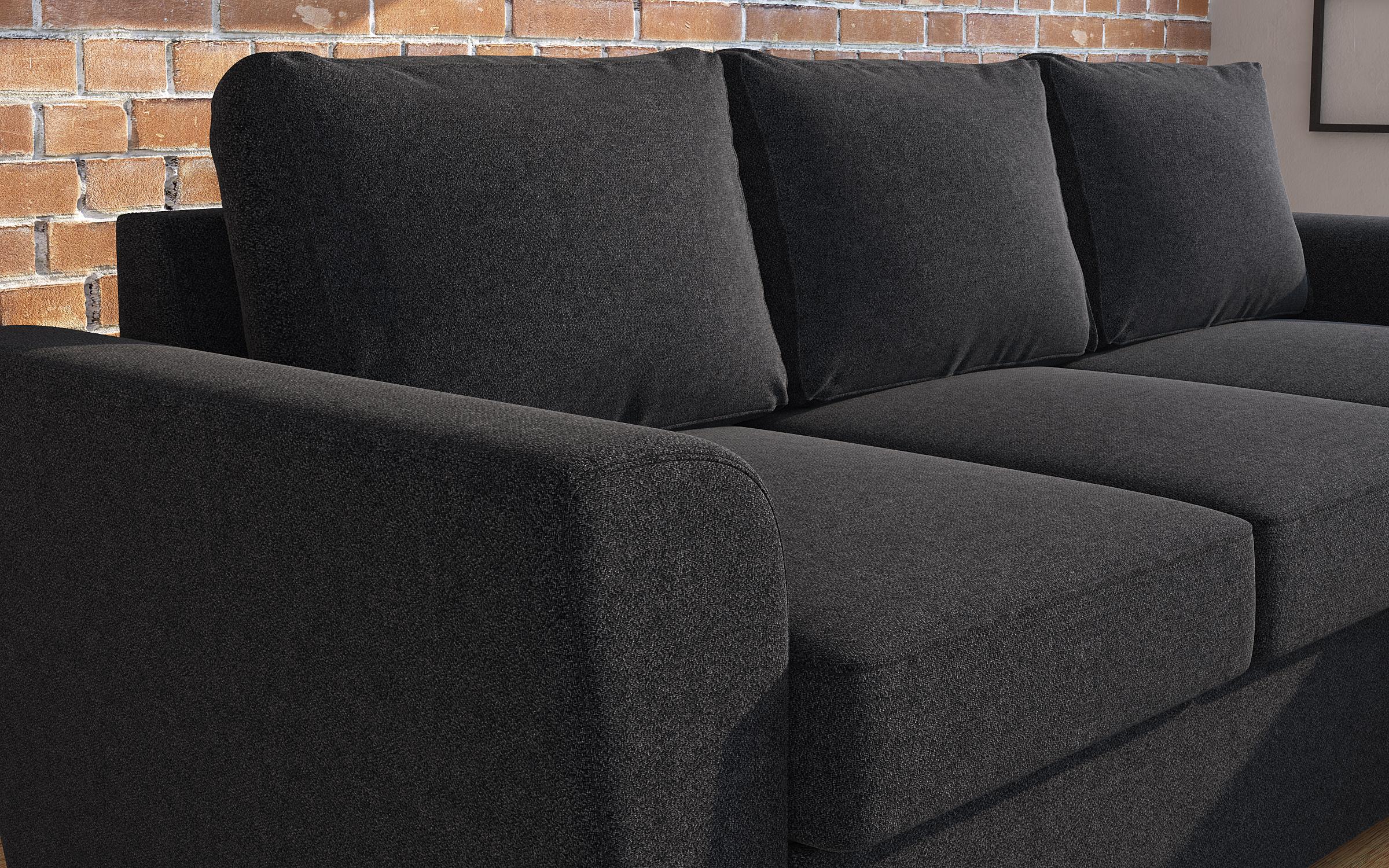 Γωνιακός καναπές - κρεβάτι , Michelangelo, σκούρο γκρι  5