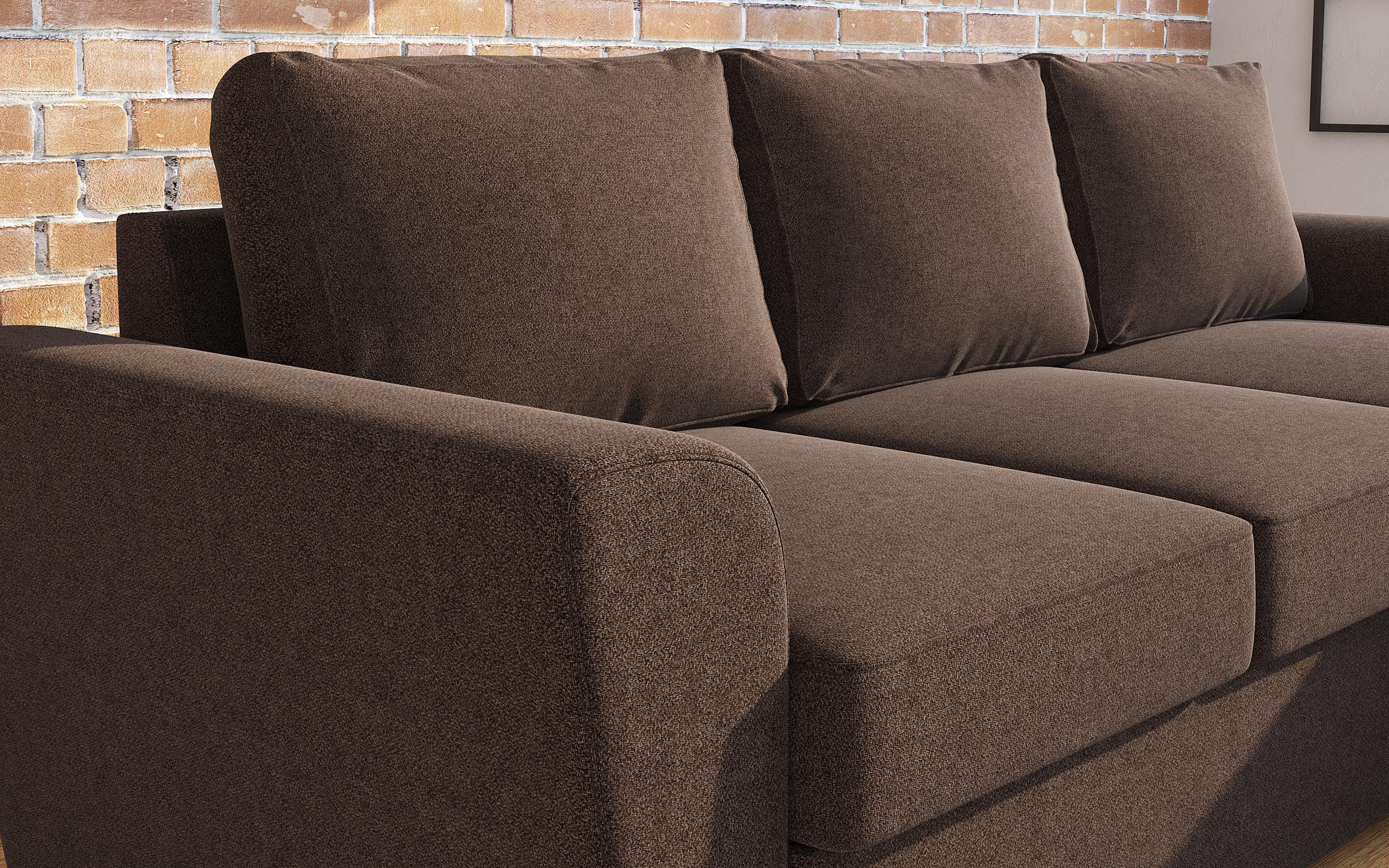 Γωνιακός καναπές Michelangelo, σκούρο καφέ  6