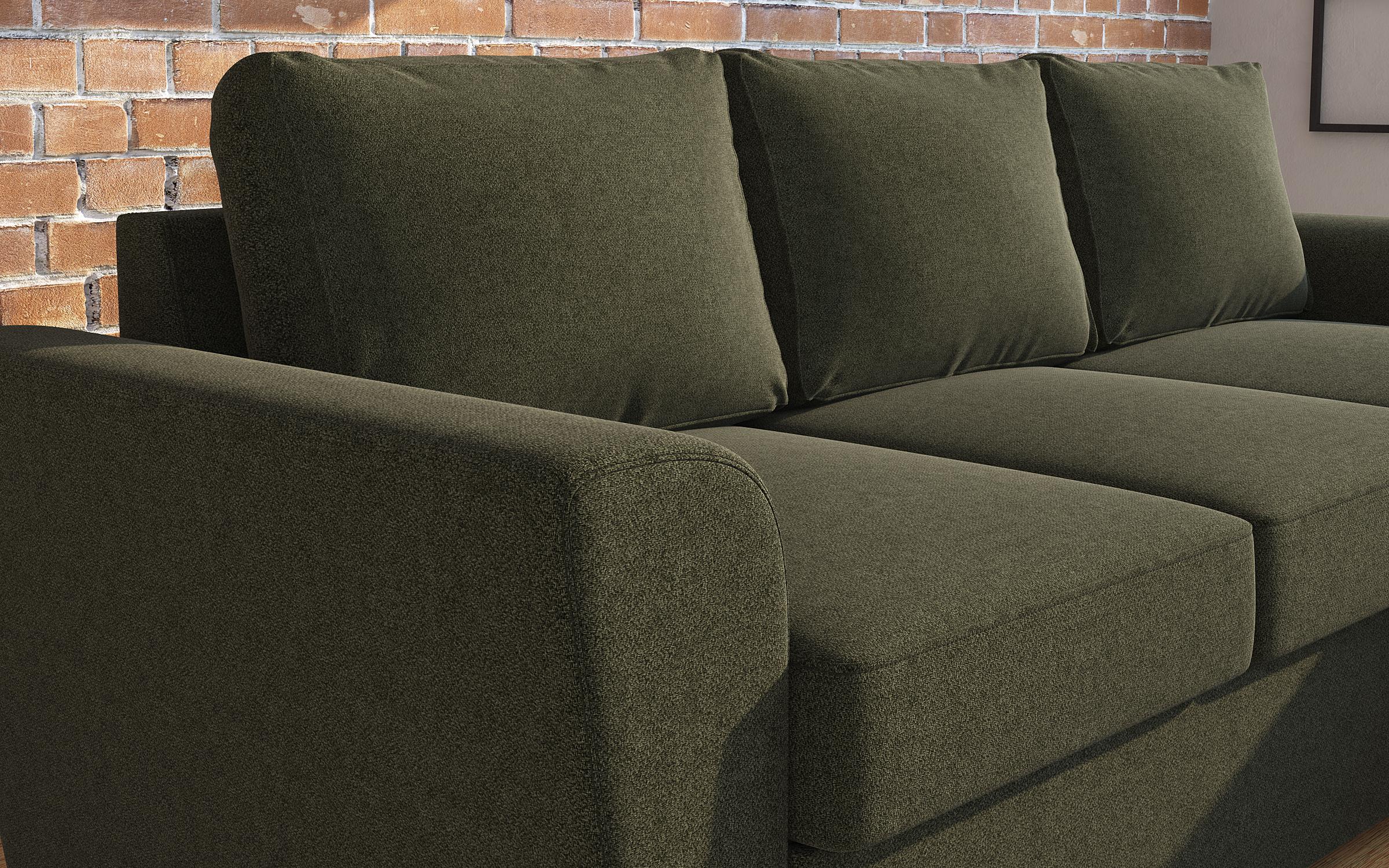 Γωνιακός καναπές - κρεβάτι Michelangelo, σκούρο  πράσινο  6