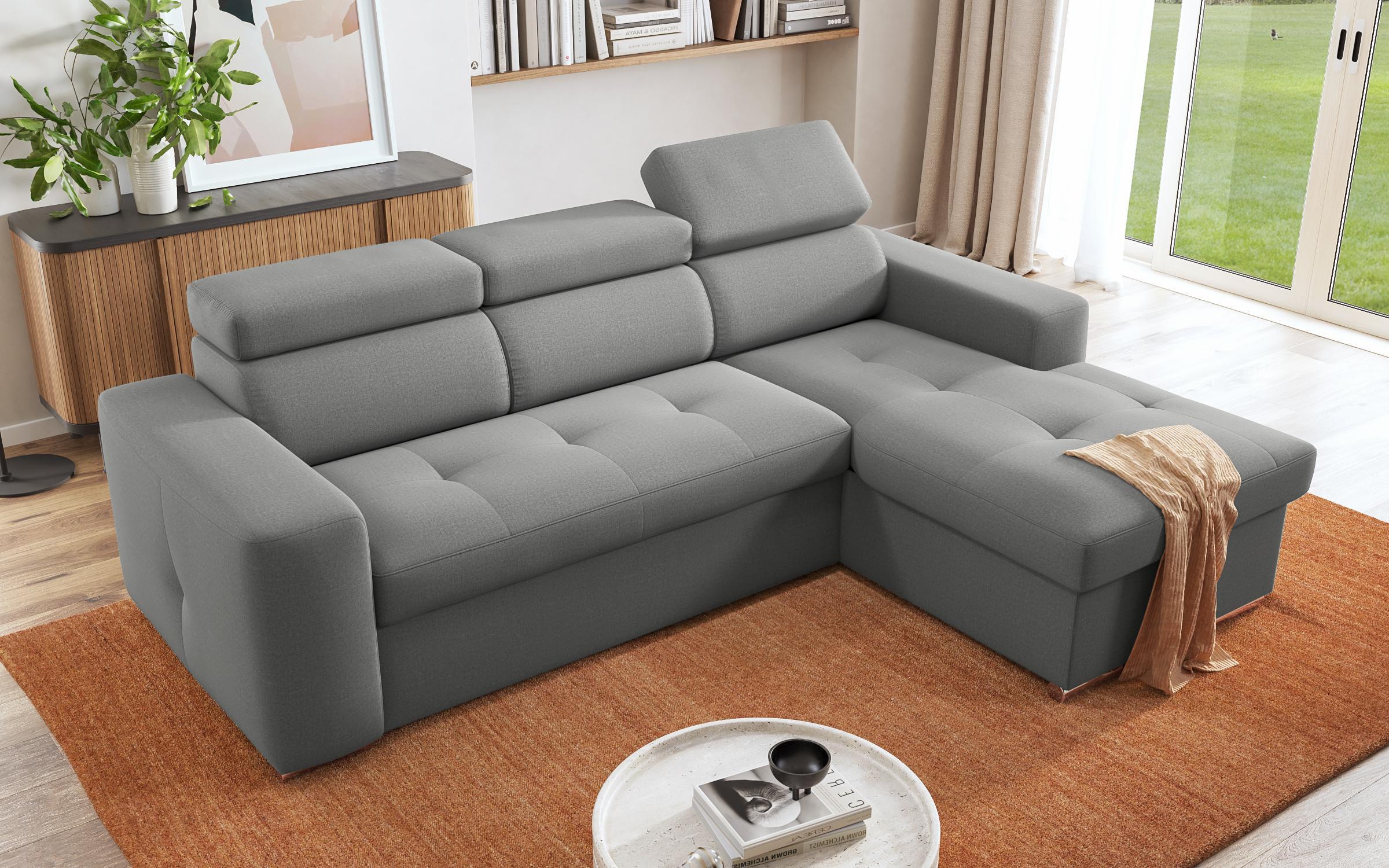 Γωνιακός καναπές - κρεβάτι Navi, ανοιχτό γκρί  6