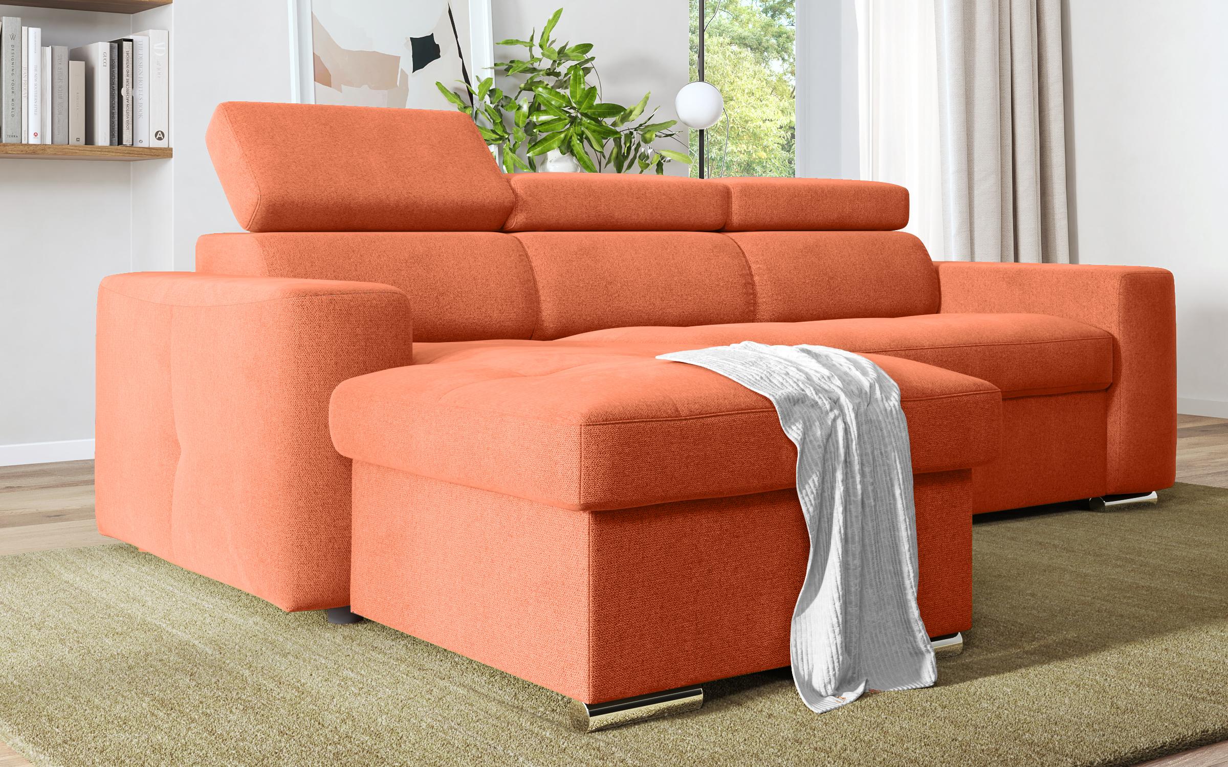 Γωνιακός καναπές - κρεβάτι Navi, πορτοκαλί  4
