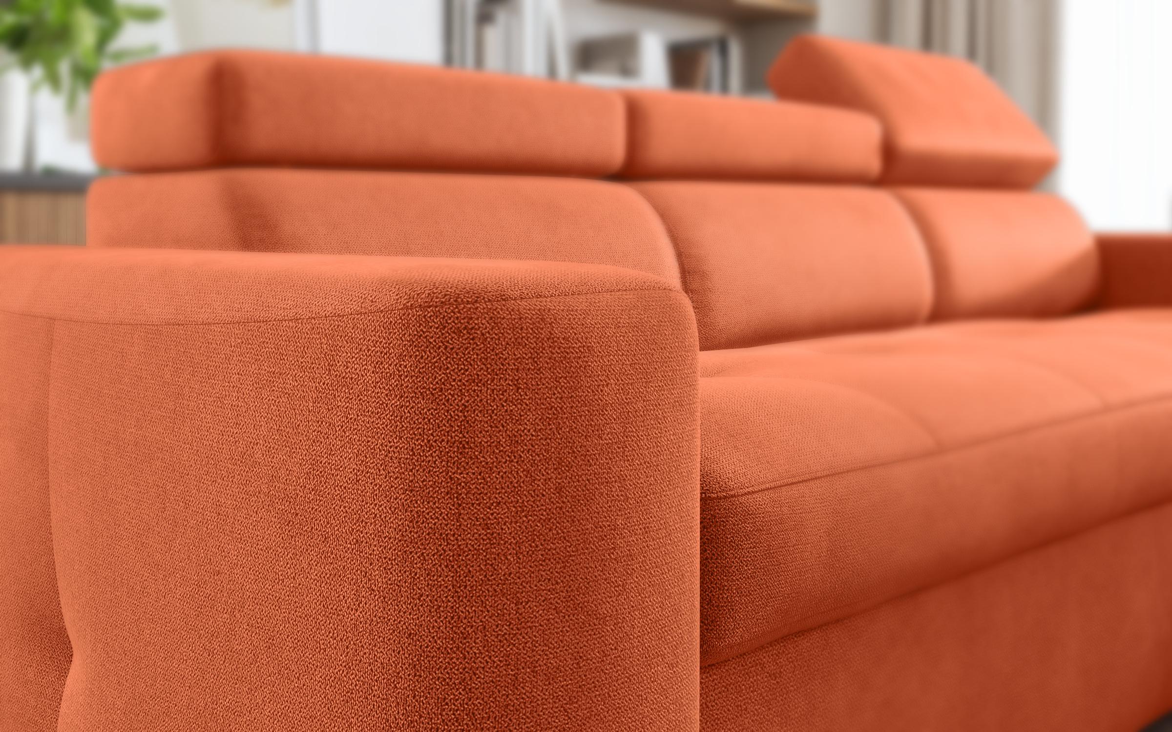 Γωνιακός καναπές - κρεβάτι Navi, πορτοκαλί  4