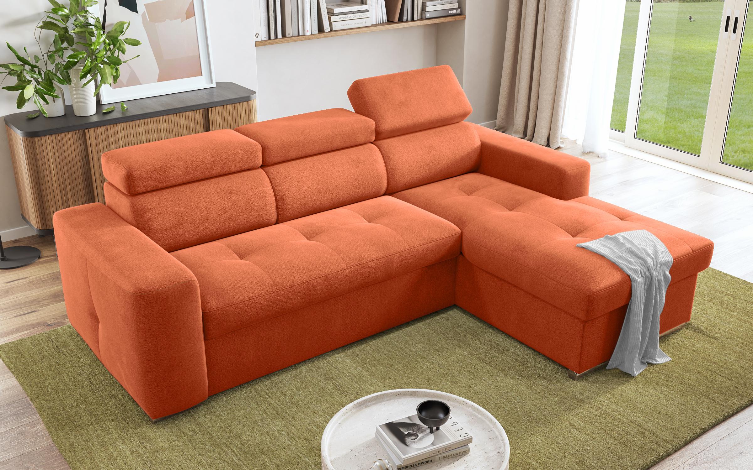 Γωνιακός καναπές - κρεβάτι Navi, πορτοκαλί  5