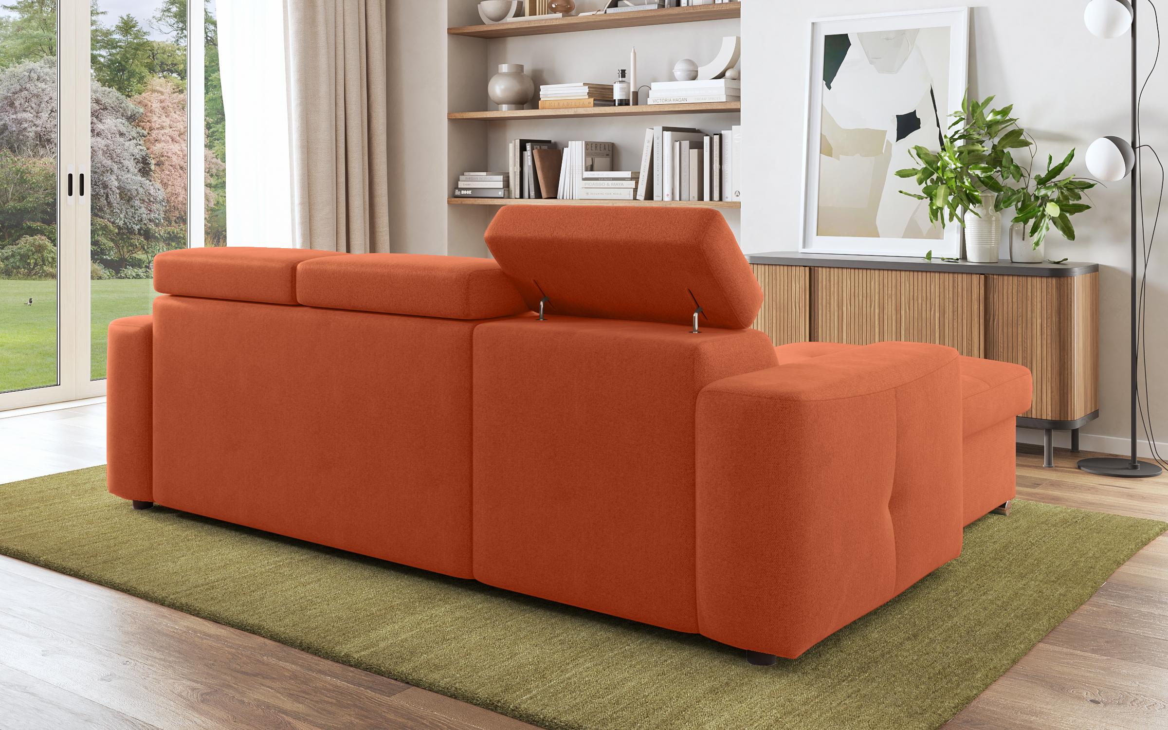 Γωνιακός καναπές - κρεβάτι Navi, πορτοκαλί  7