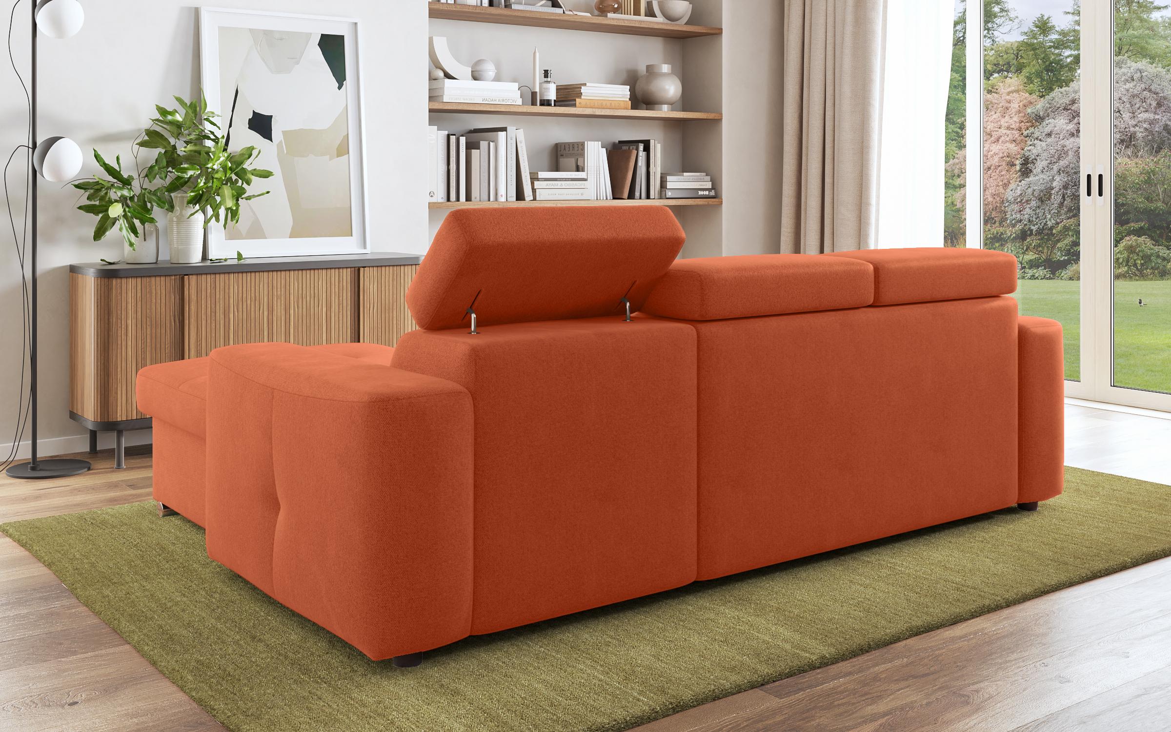 Γωνιακός καναπές - κρεβάτι Navi, πορτοκαλί  6