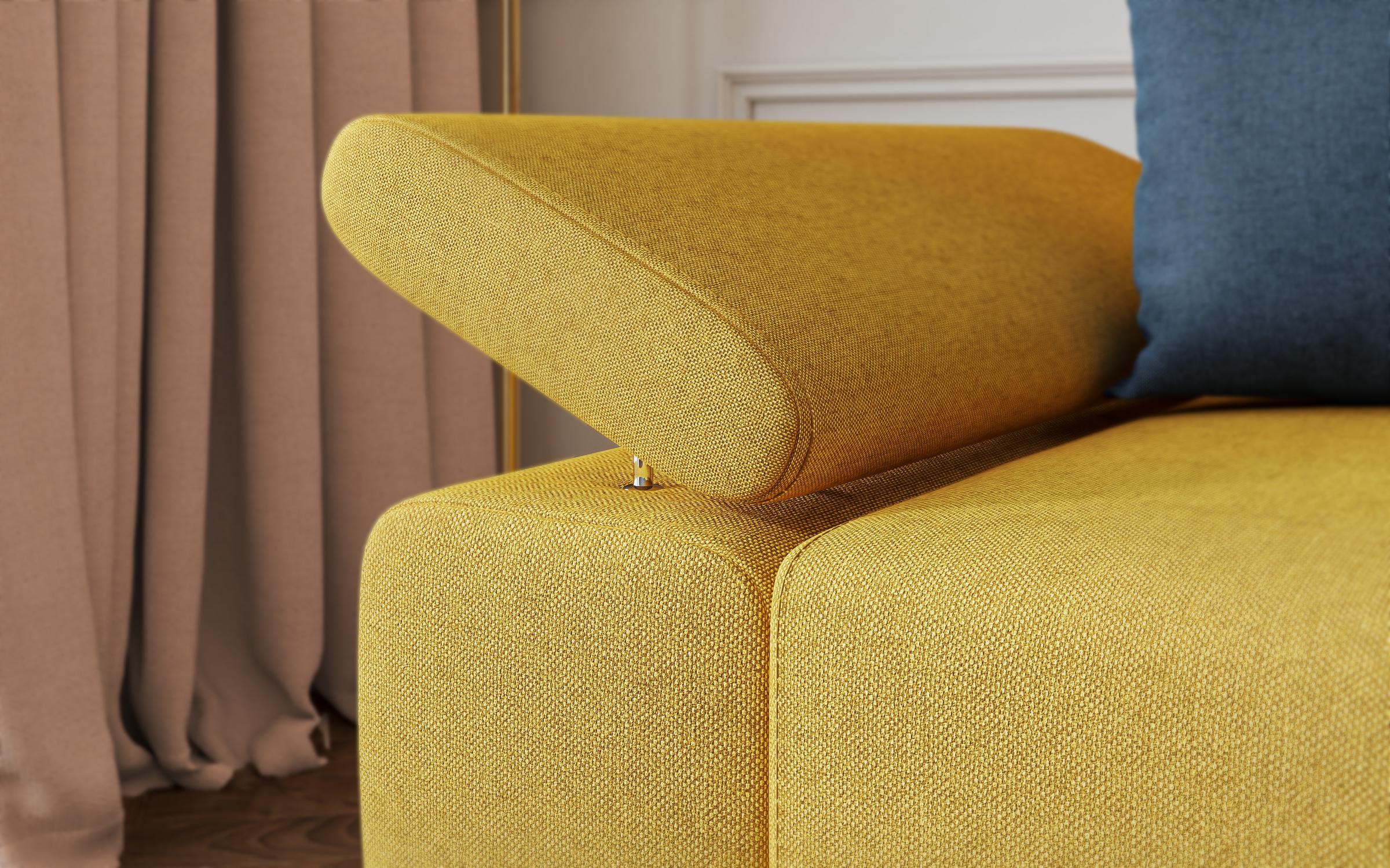 Γωνιακός καναπές - κρεβάτι Orlean, κίτρινο + μπλε  7