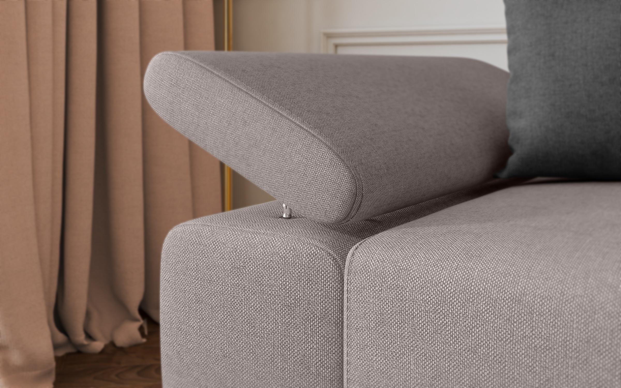 Γωνιακός καναπές - κρεβάτι Orlean, ανοιχτό γκρι + σκούρο γκρι  7