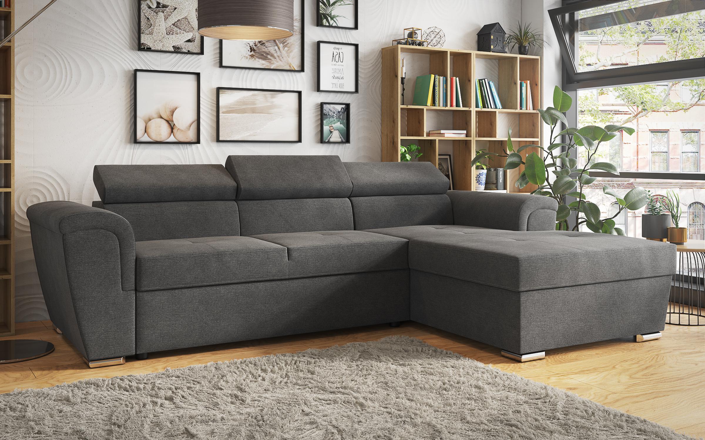 Γωνιακός καναπές Medison Relax, σκούρο γκρί  2