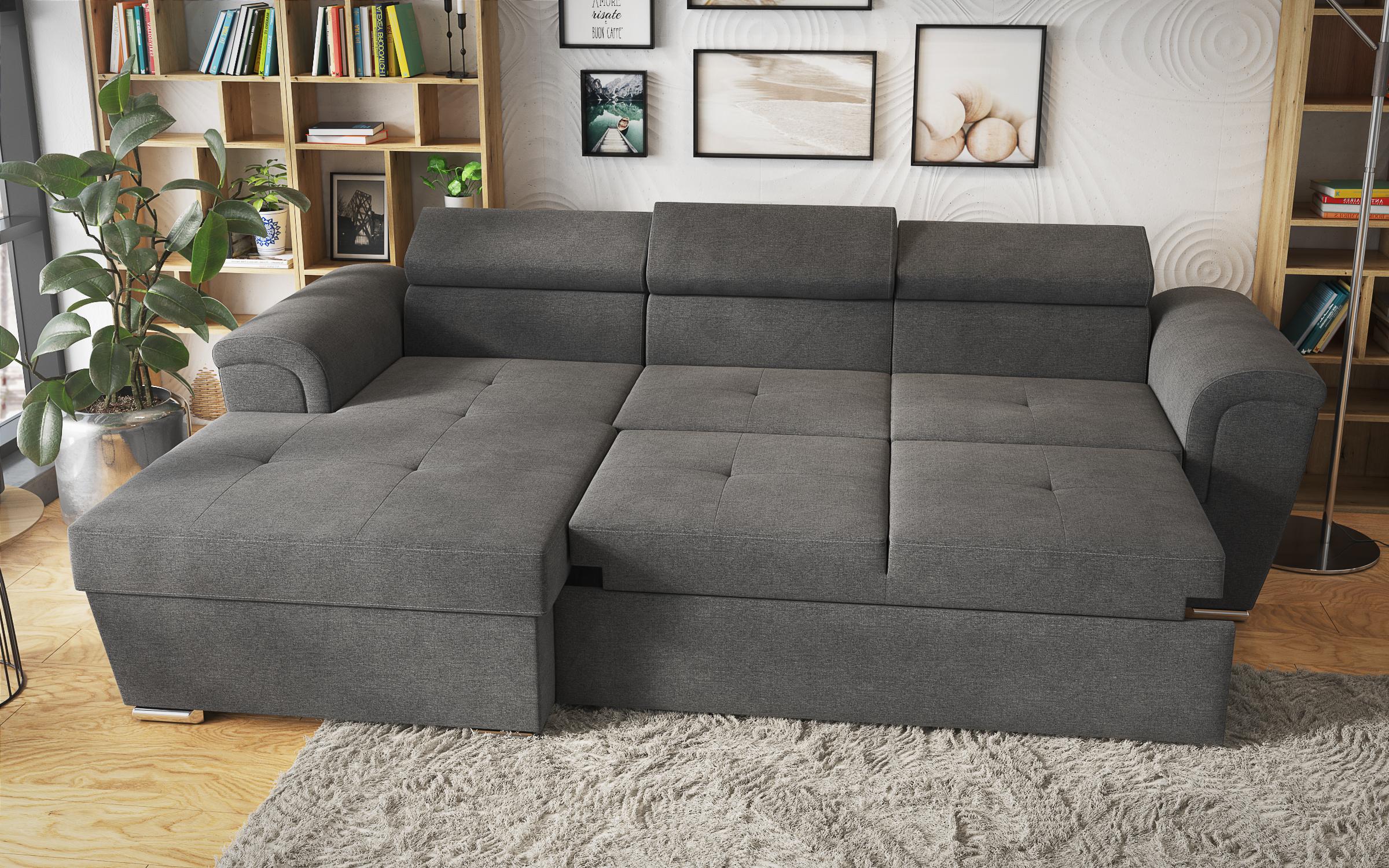 Γωνιακός καναπές Medison Relax, σκούρο γκρί  5