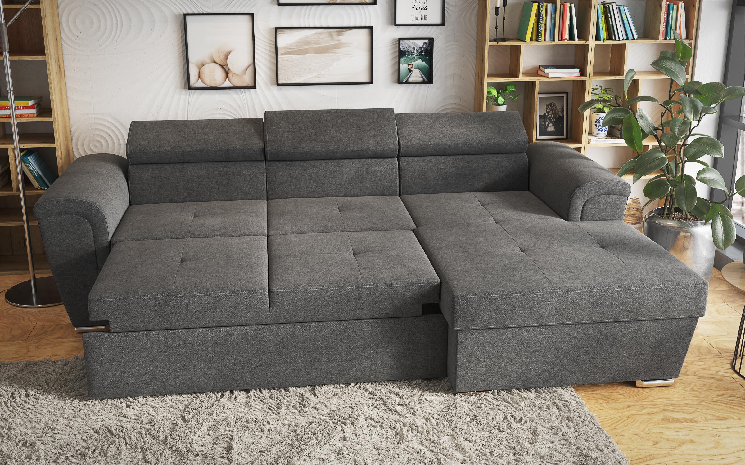 Γωνιακός καναπές Medison Relax, σκούρο γκρί  4