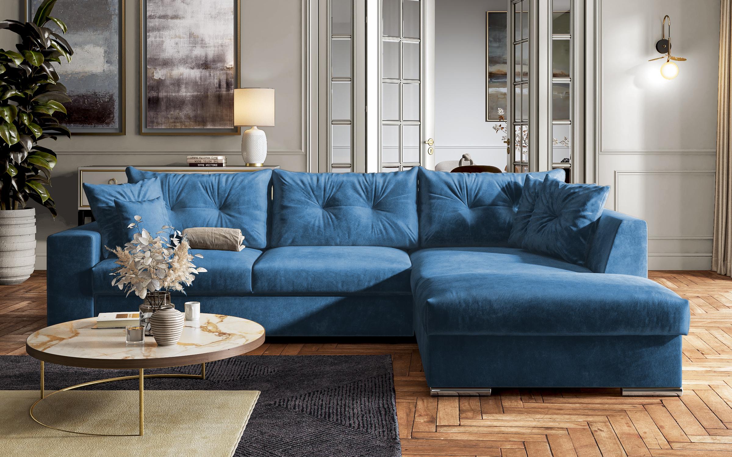 Γωνιακός καναπές Roma, μπλε  1