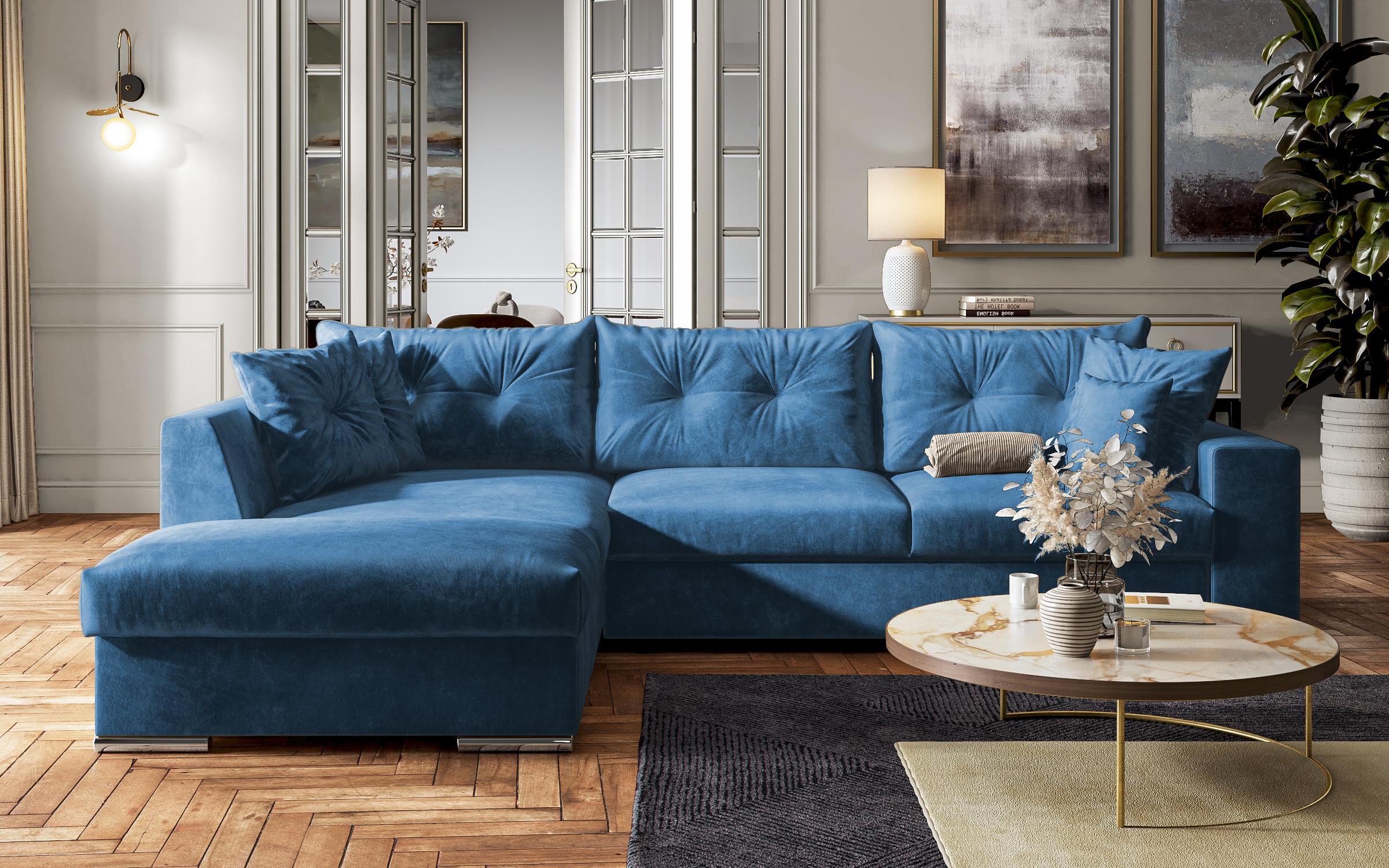 Γωνιακός καναπές Roma, μπλε  1