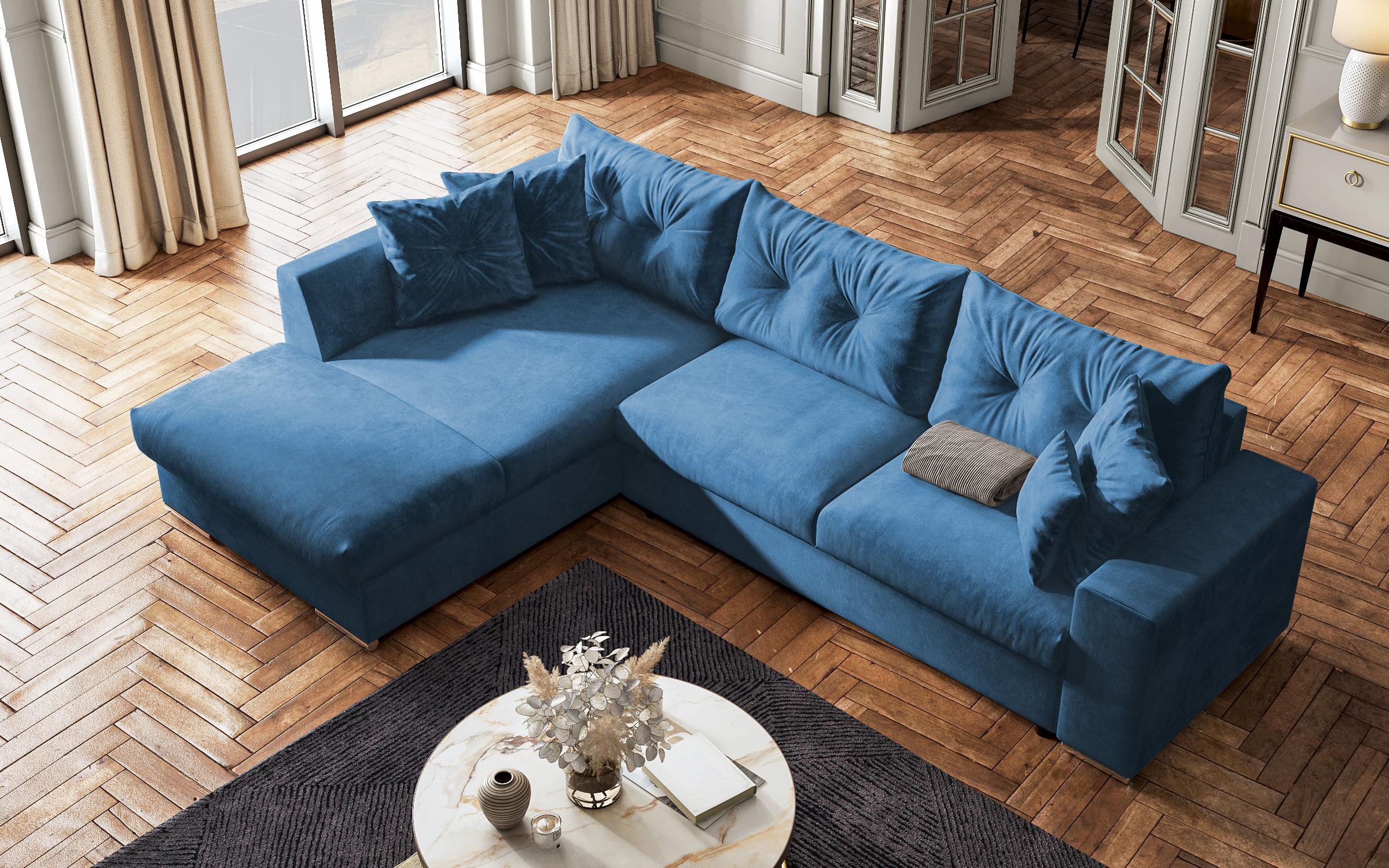 Γωνιακός καναπές Roma, μπλε  5