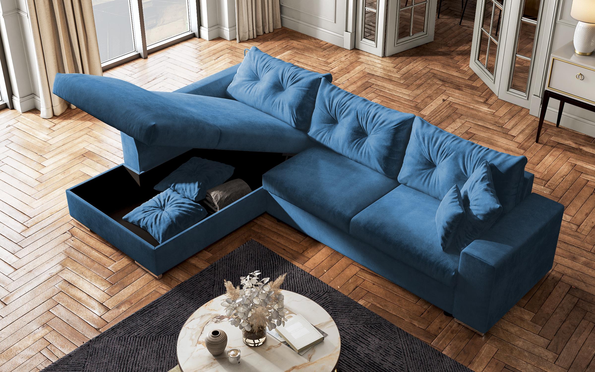 Γωνιακός καναπές Roma, μπλε  9