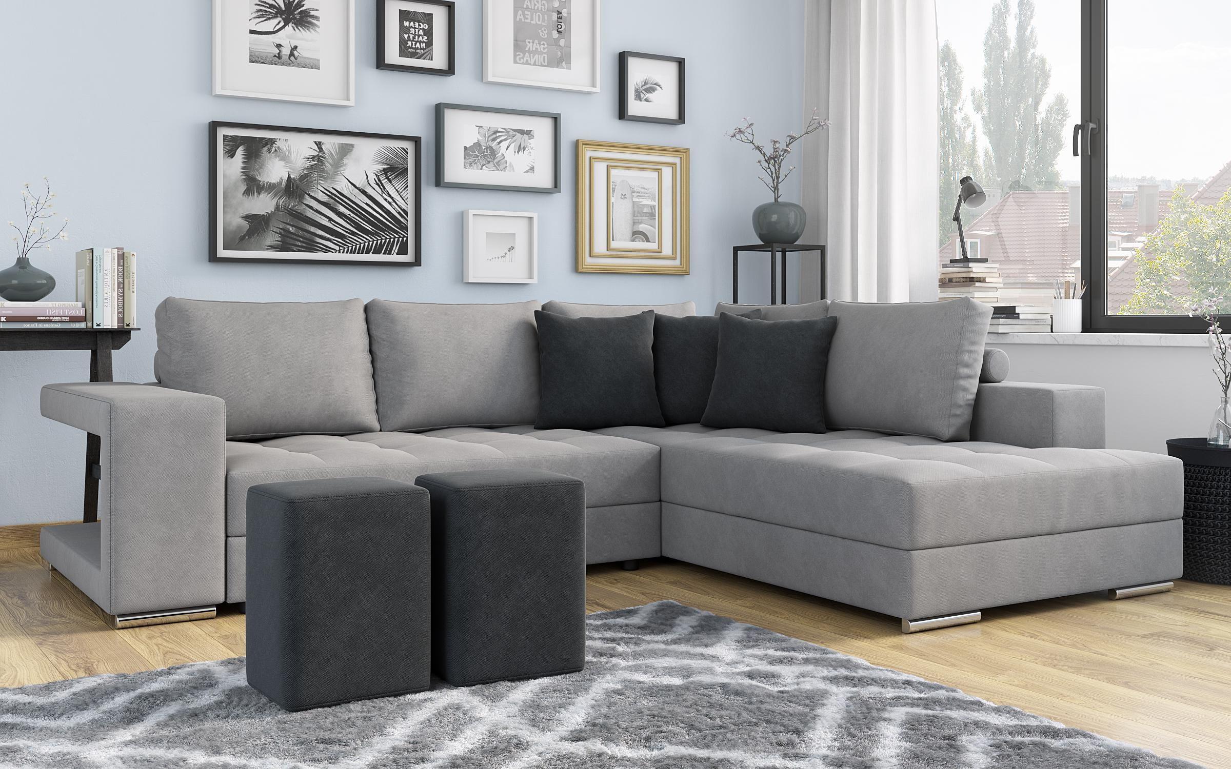 Γωνιακός καναπές – κρεβάτι  Terano, ανοιχτό γκρι + σκούρο γκρι  8