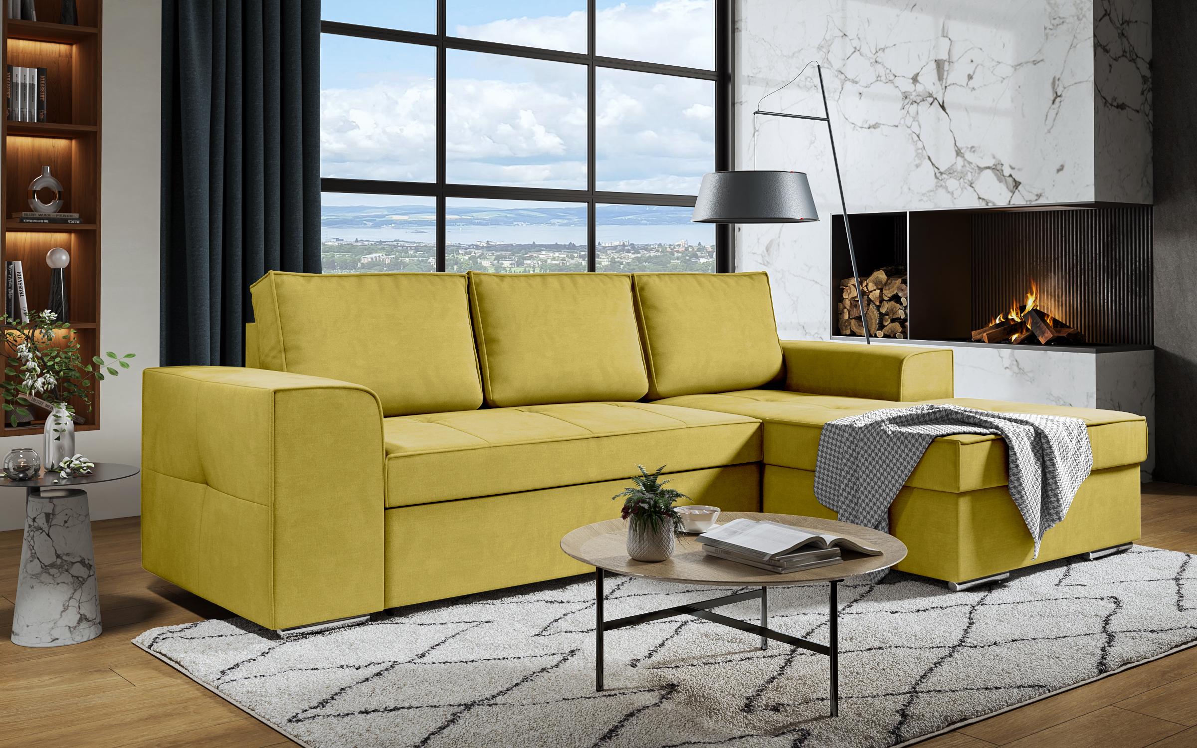 Γωνιακός καναπές Tivoli, κίτρινο  3