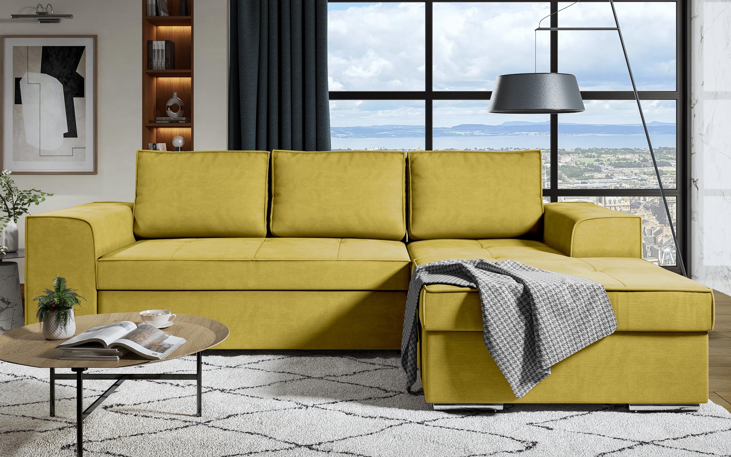 Γωνιακός καναπές Tivoli, κίτρινο  1
