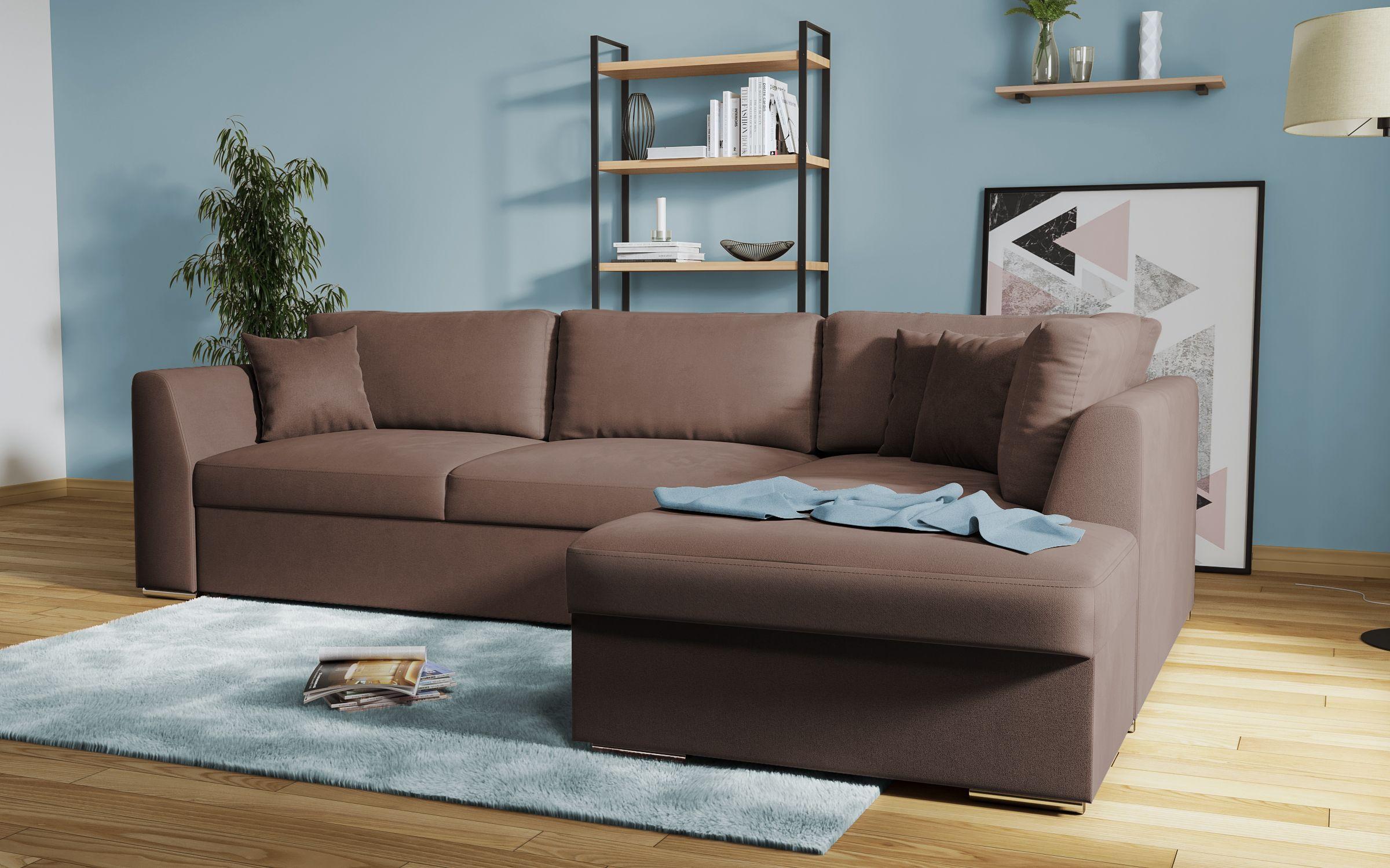 Γωνιακός καναπές - κρεβάτι Toskana, καφέ  4