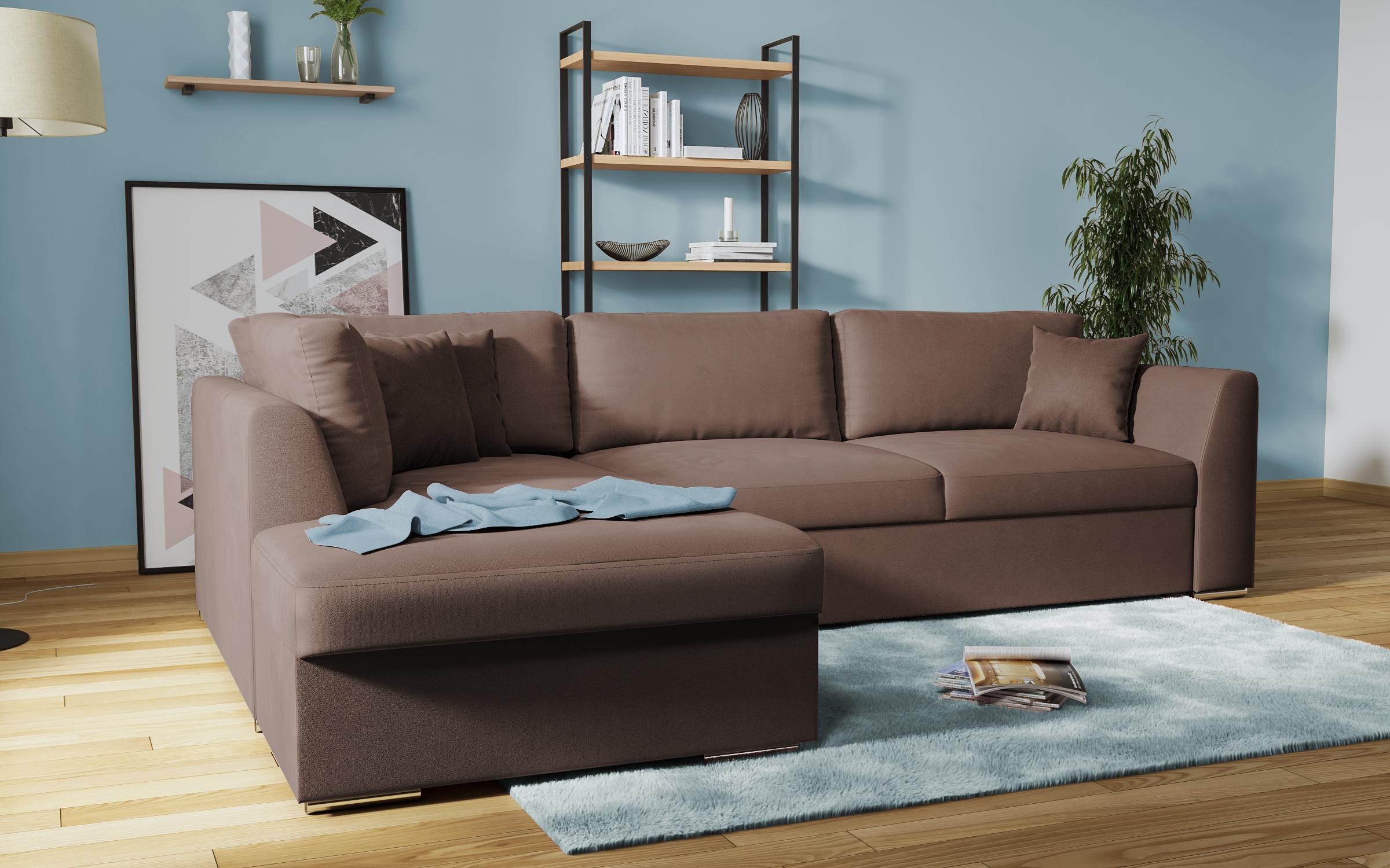 Γωνιακός καναπές - κρεβάτι Toskana, καφέ  4