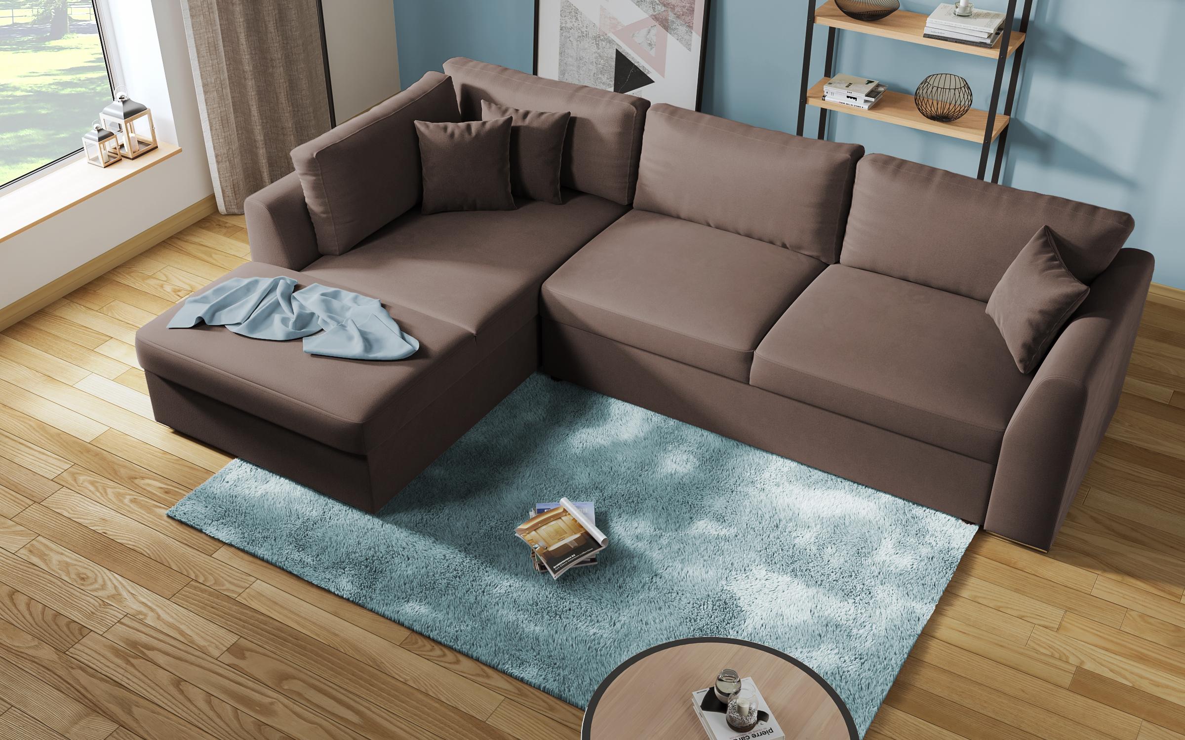 Γωνιακός καναπές - κρεβάτι Toskana, καφέ  6