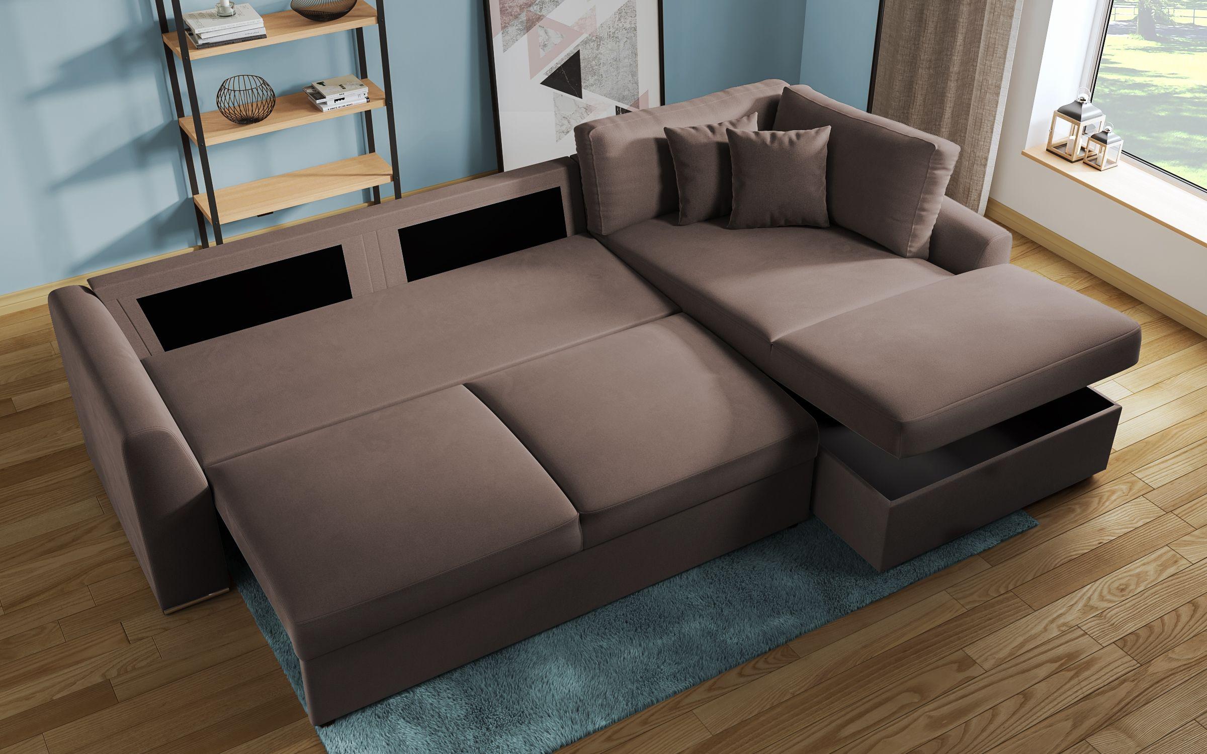 Γωνιακός καναπές - κρεβάτι Toskana, καφέ  8