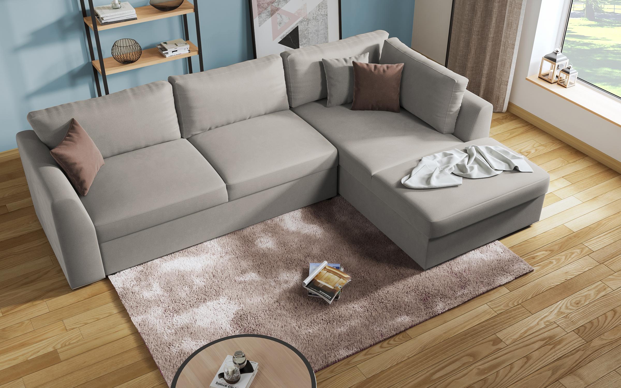 Γωνιακός καναπές - κρεβάτι Toskana, ανοιχτό καφέ + καφέ , αριστερό  6