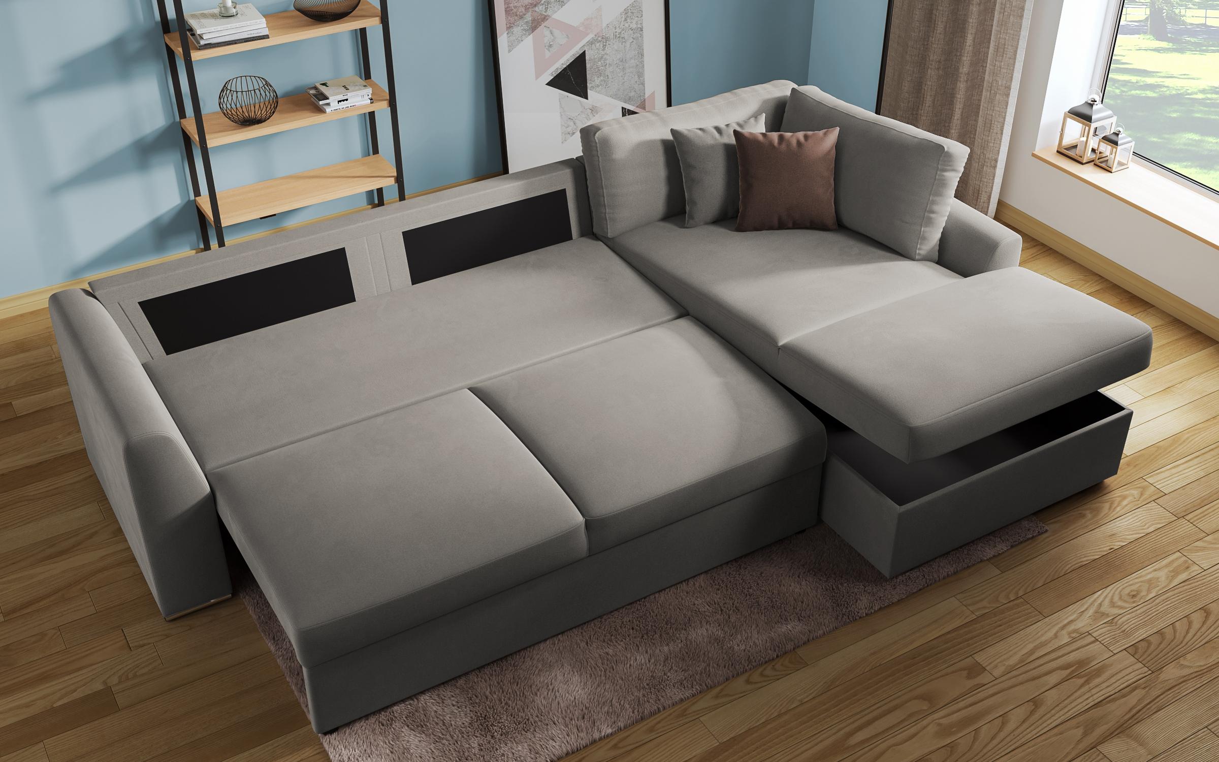 Γωνιακός καναπές - κρεβάτι Toskana, ανοιχτό καφέ + καφέ , αριστερό  8