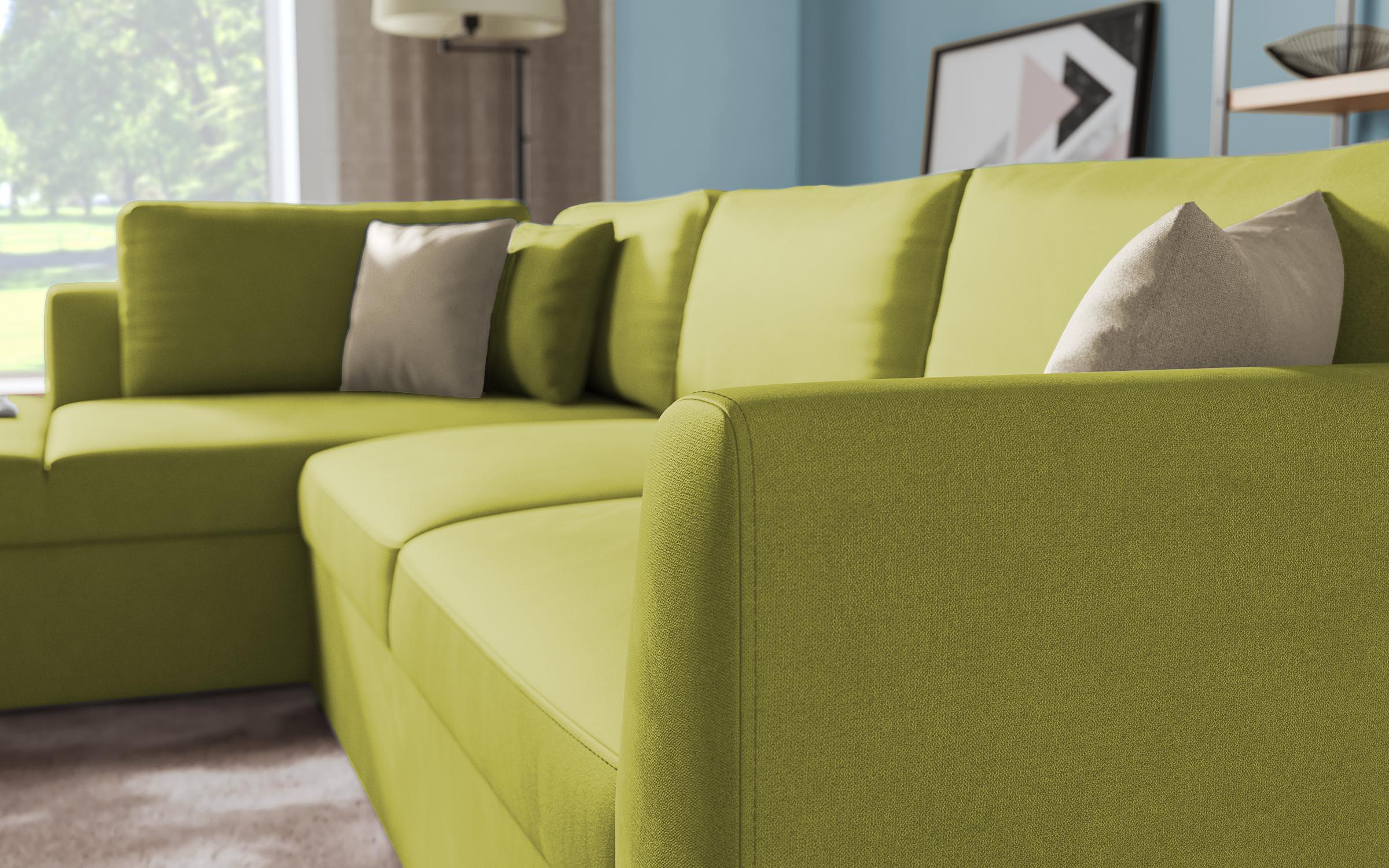 Γωνιακός καναπές - κρεβάτι Toskana, πράσινο + ανοιχτό καφέ  5