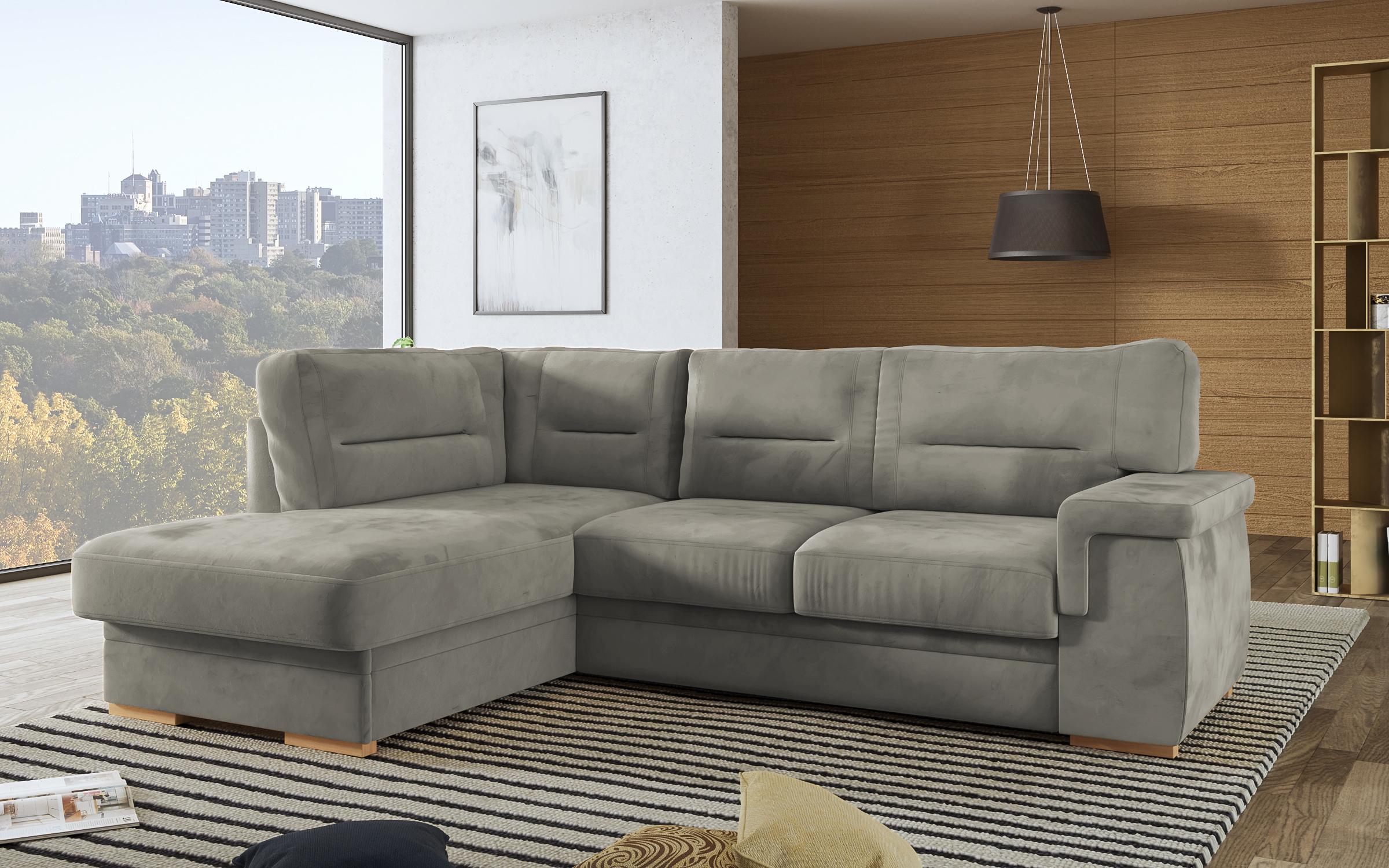 Γωνιακός καναπές – κρεβάτι Ventura, ανοιχτό γκρι  3