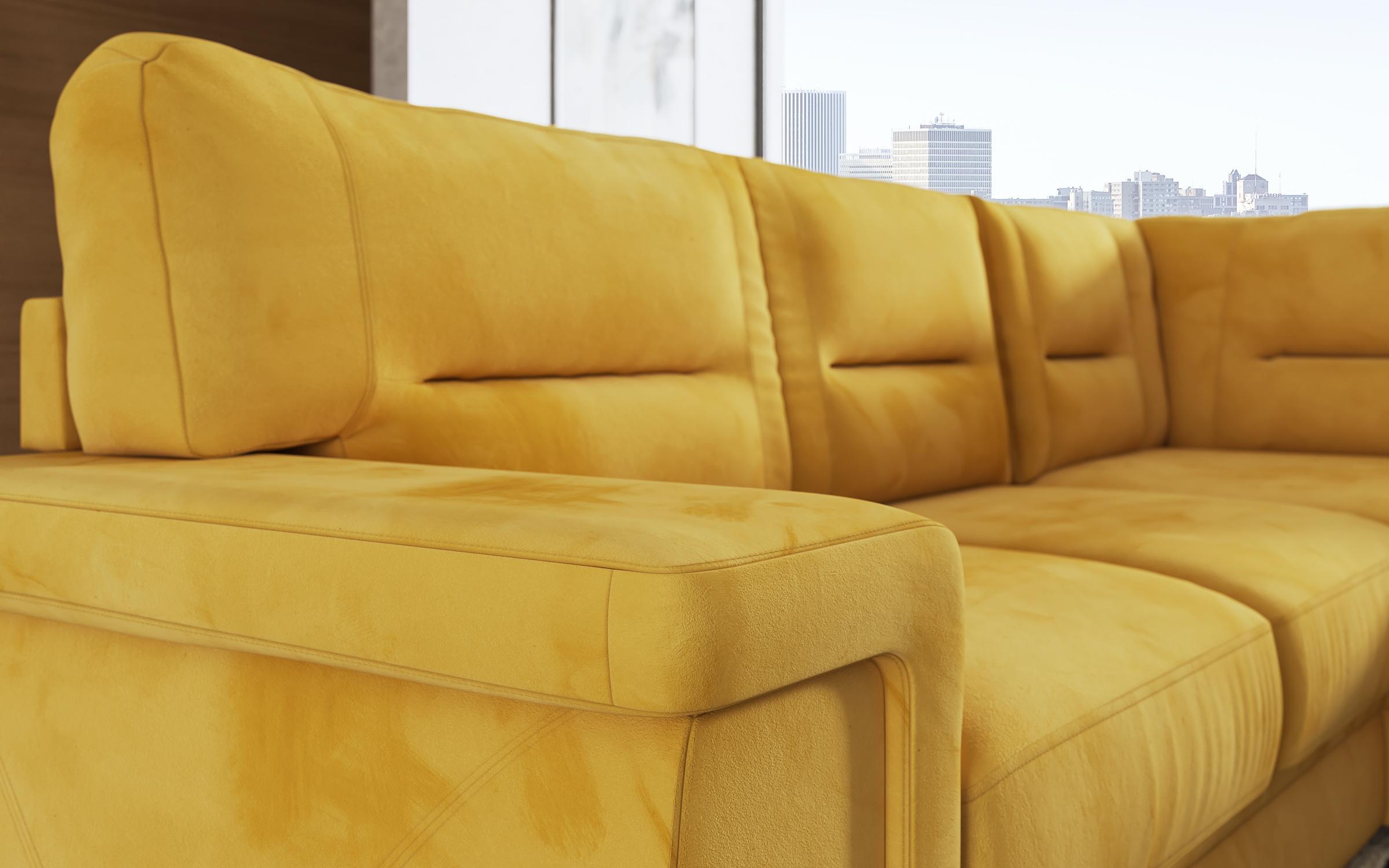Γωνιακός καναπές – κρεβάτι Ventura, μουσταρδί  6
