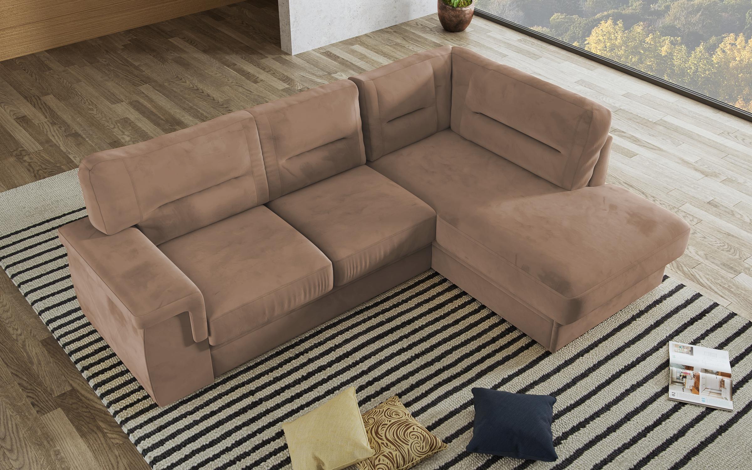 Γωνιακός καναπές – κρεβάτι Ventura, ανοιχτό καφέ  4