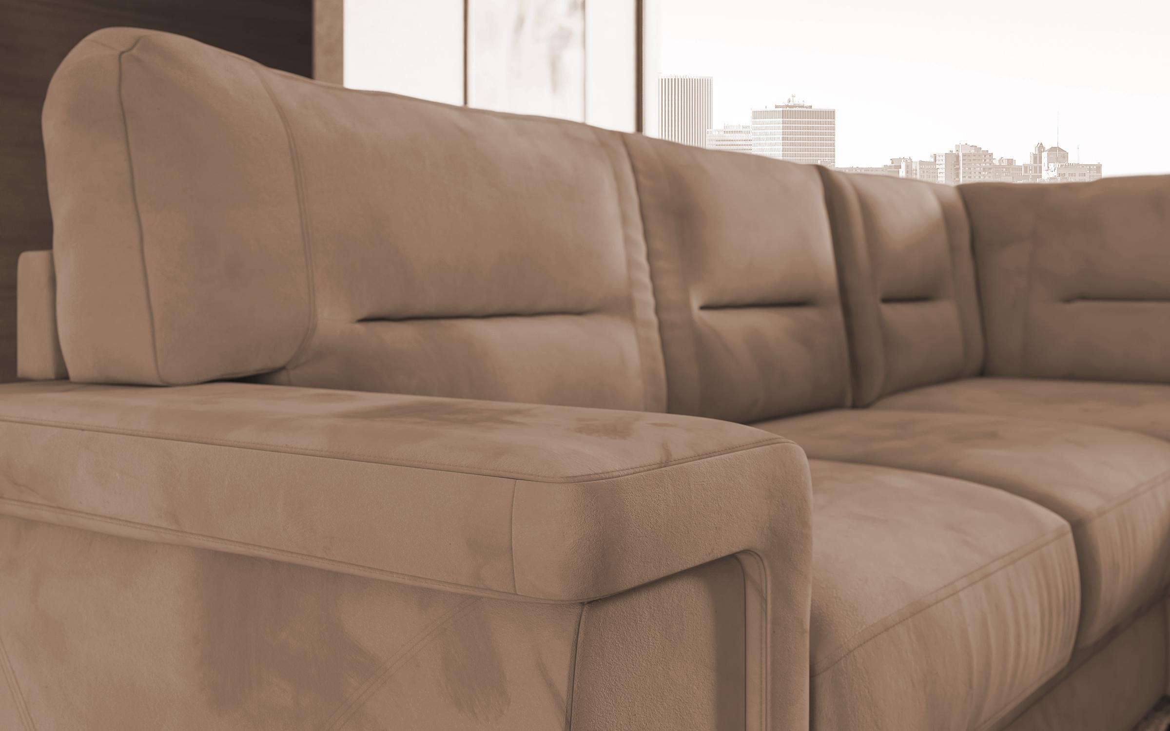 Γωνιακός καναπές – κρεβάτι Ventura, ανοιχτό καφέ  6